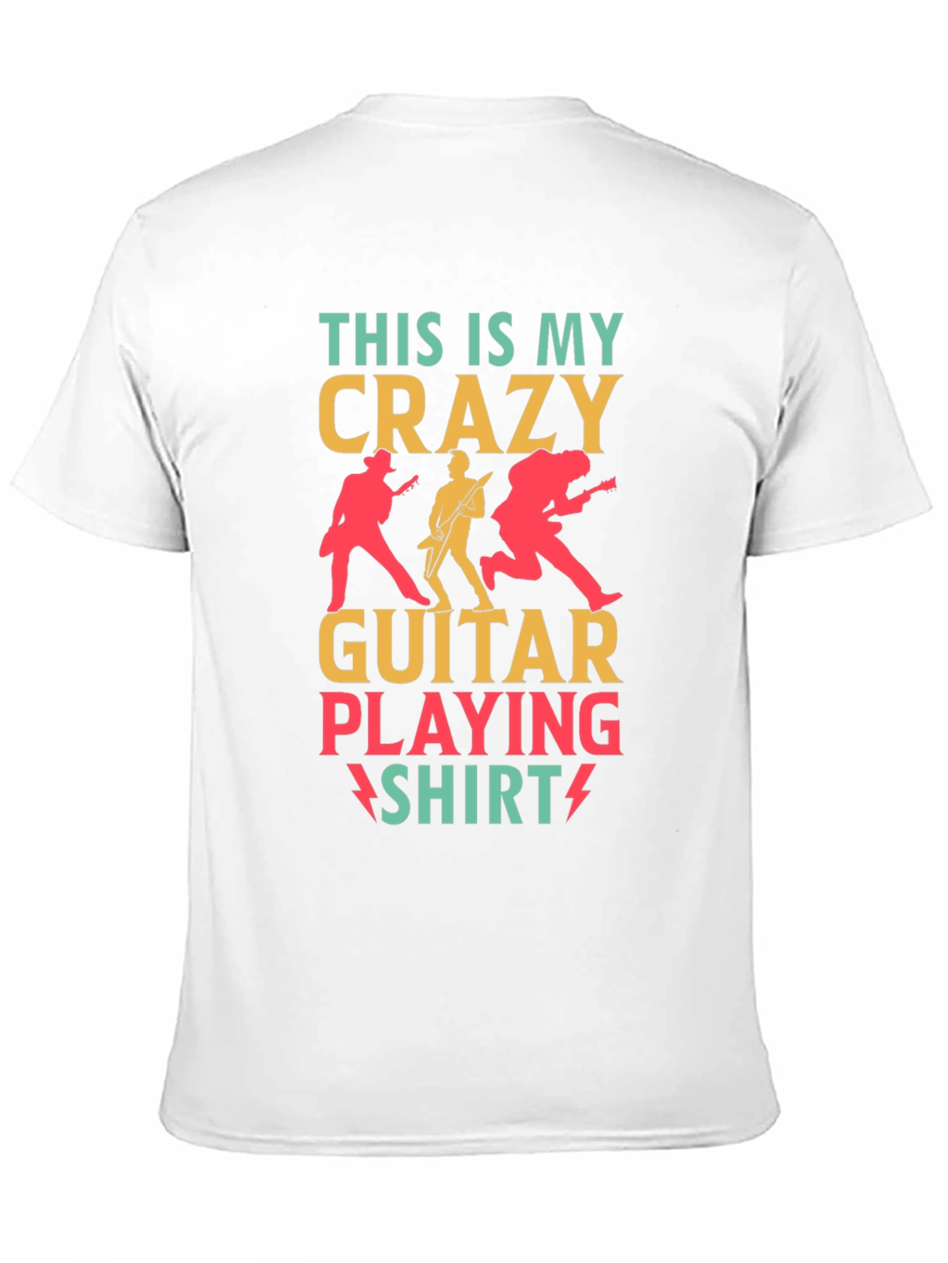 Black Crazy Guitar Playing Shirt - Rock Concert T-Shirt view 11