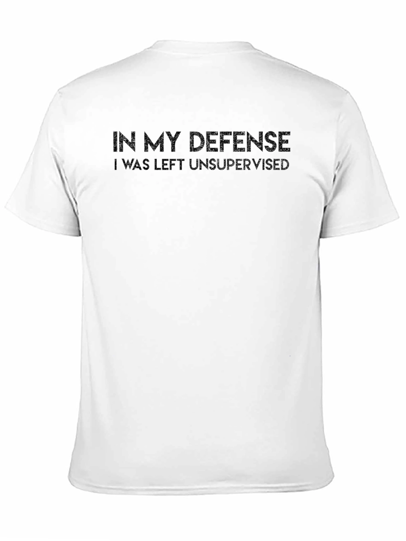 Black Funny In My Defense Men's Black T-Shirt view 11