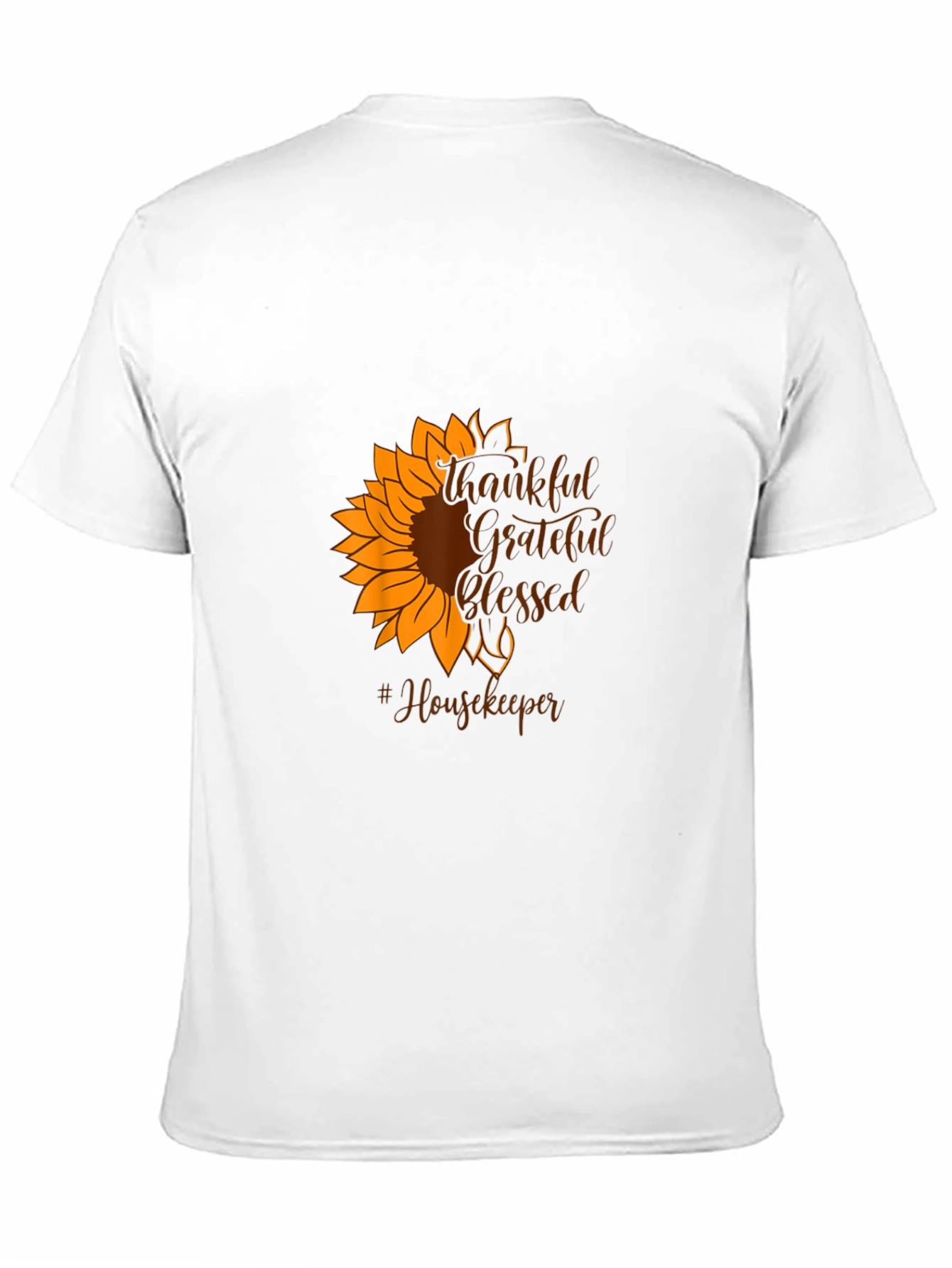 Black Thankful Grateful Blessed Housekeeper Sunflower T-Shirt view 11