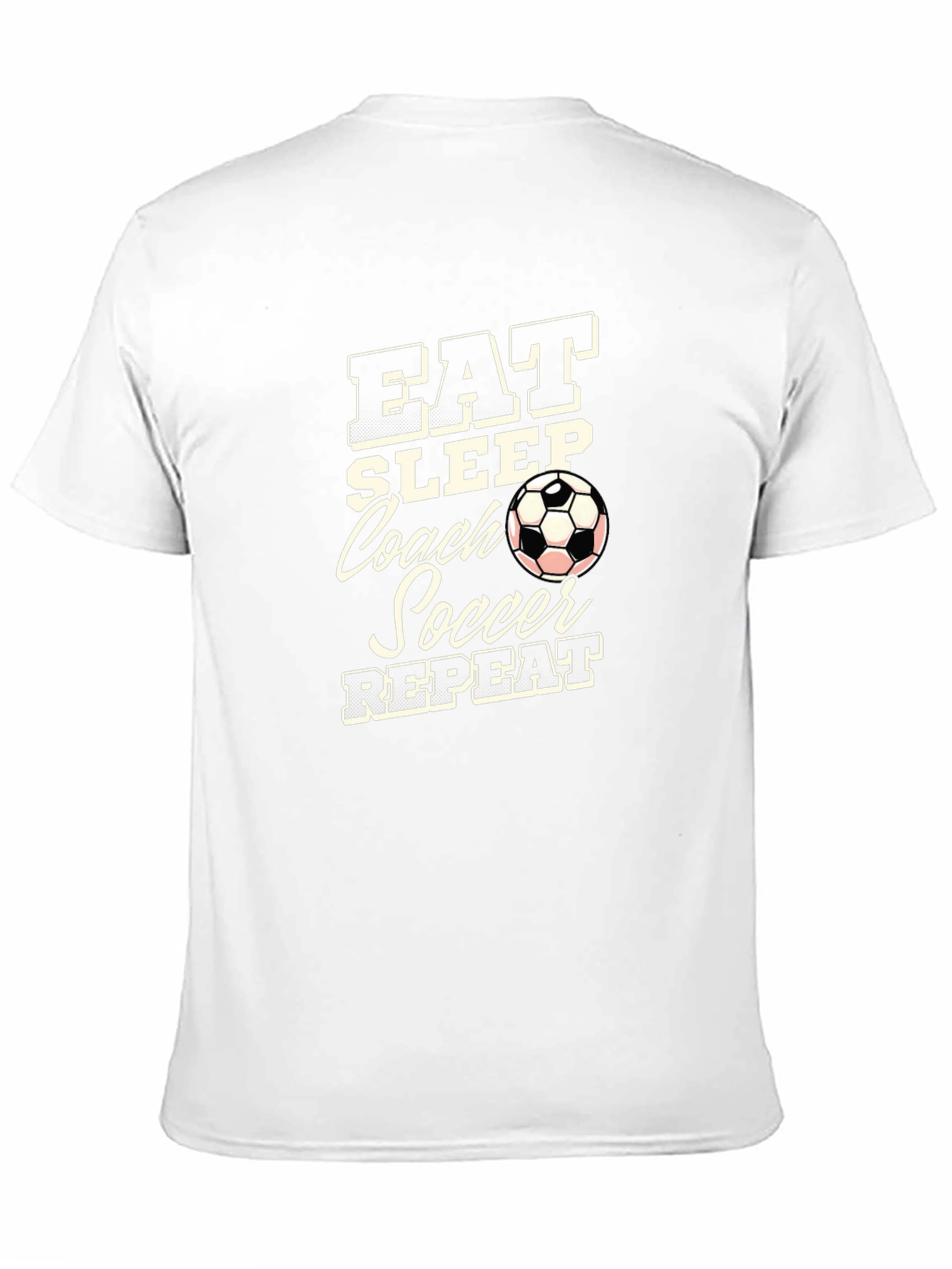 Black Eat Sleep Coach Soccer Repeat Black T-Shirt view 11