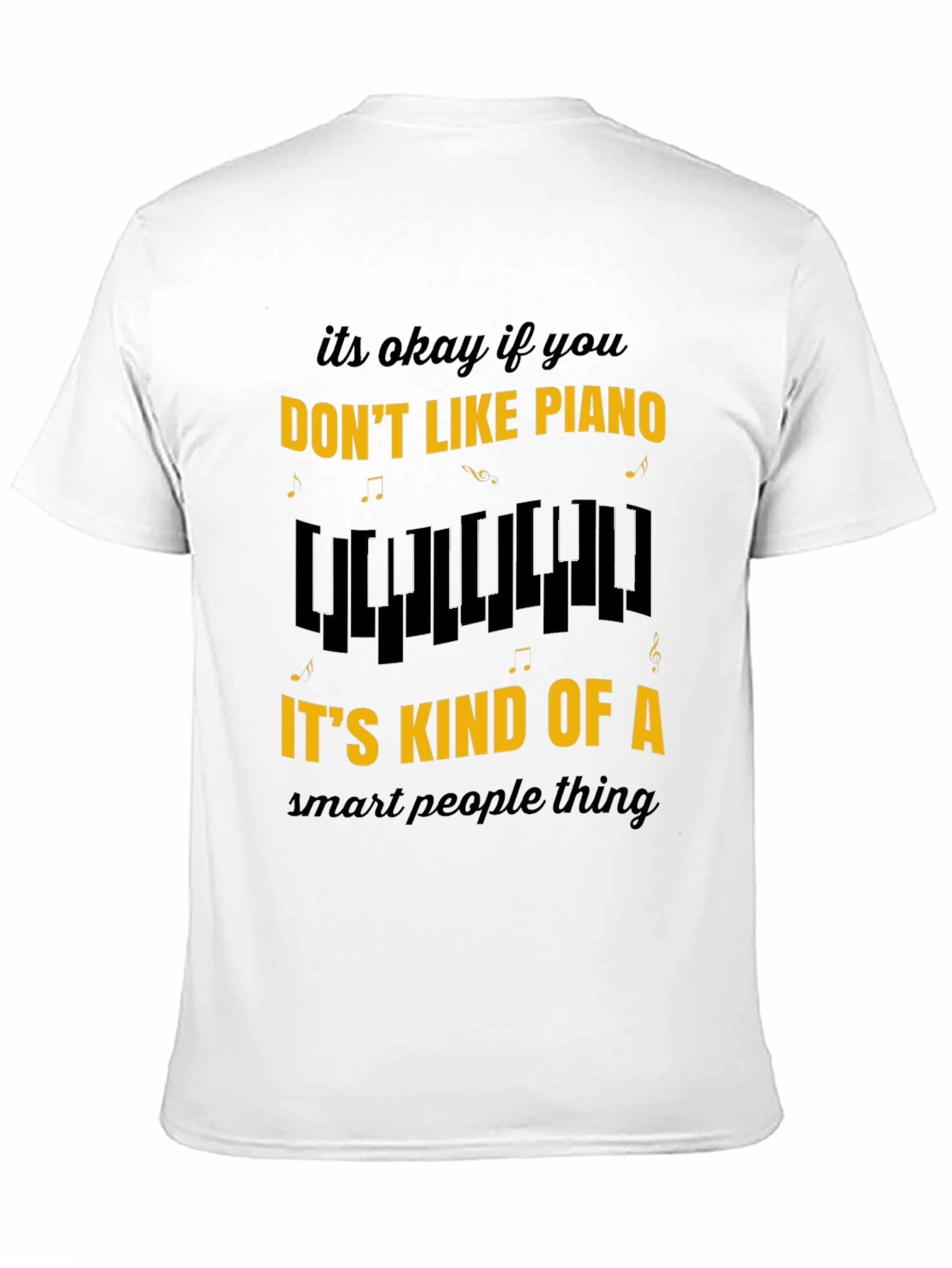 Black Funny Piano Lover Tee - Smart People Music Shirt view 11