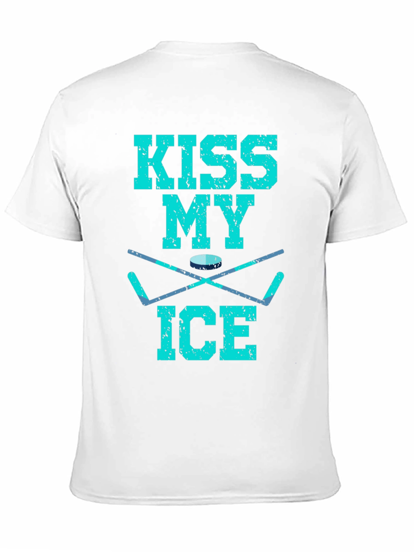 Black Kiss My Ice Hockey T-Shirt - Funny Hockey Gift view 11