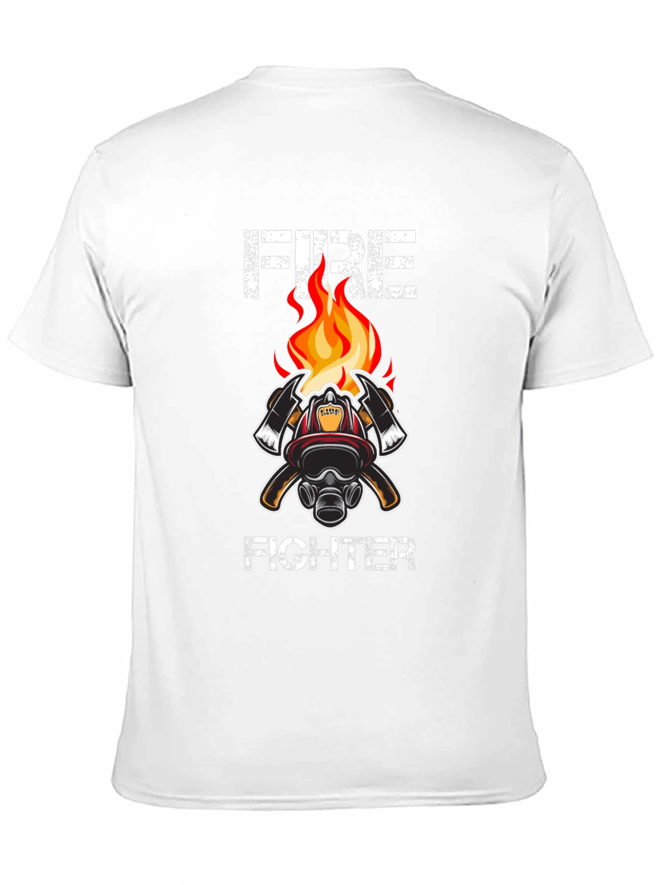 Black Firefighter T-Shirt - Axe & Helmet Graphic Tee view 11