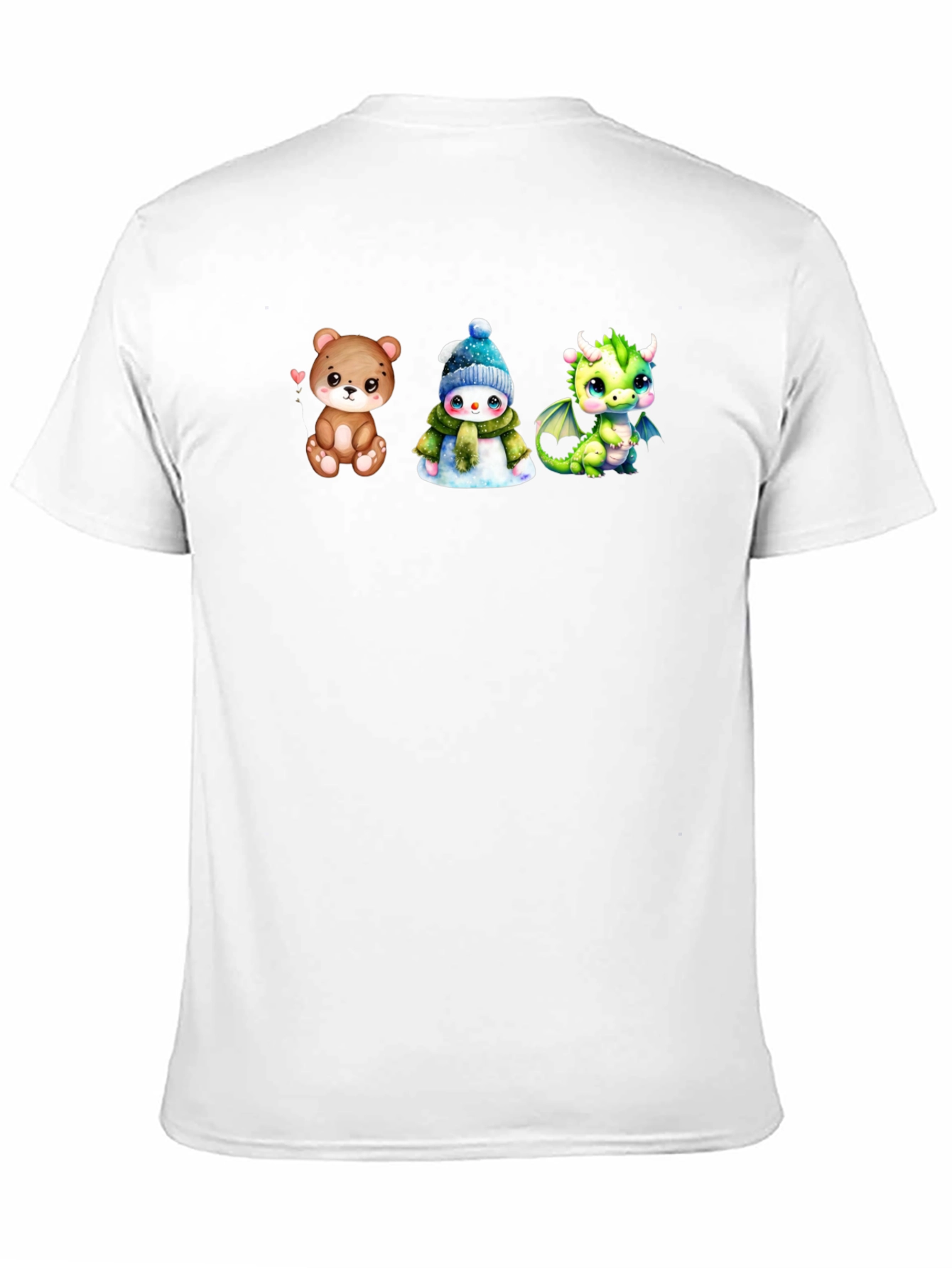 Black Cute Cartoon Animal T-Shirt view 11