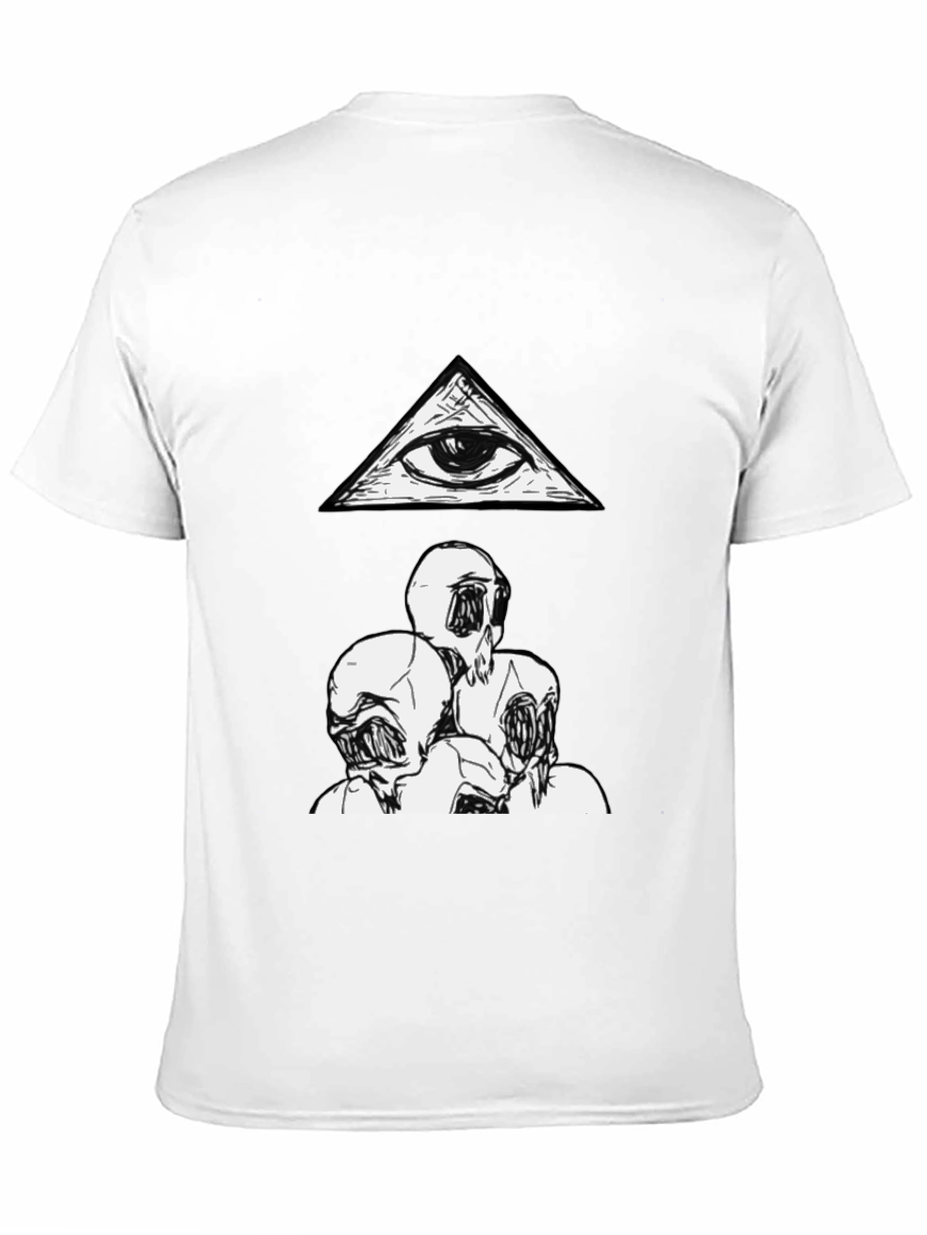 Black Eye Pyramid & Monster Faces Graphic Tee - Black Cotton view 11