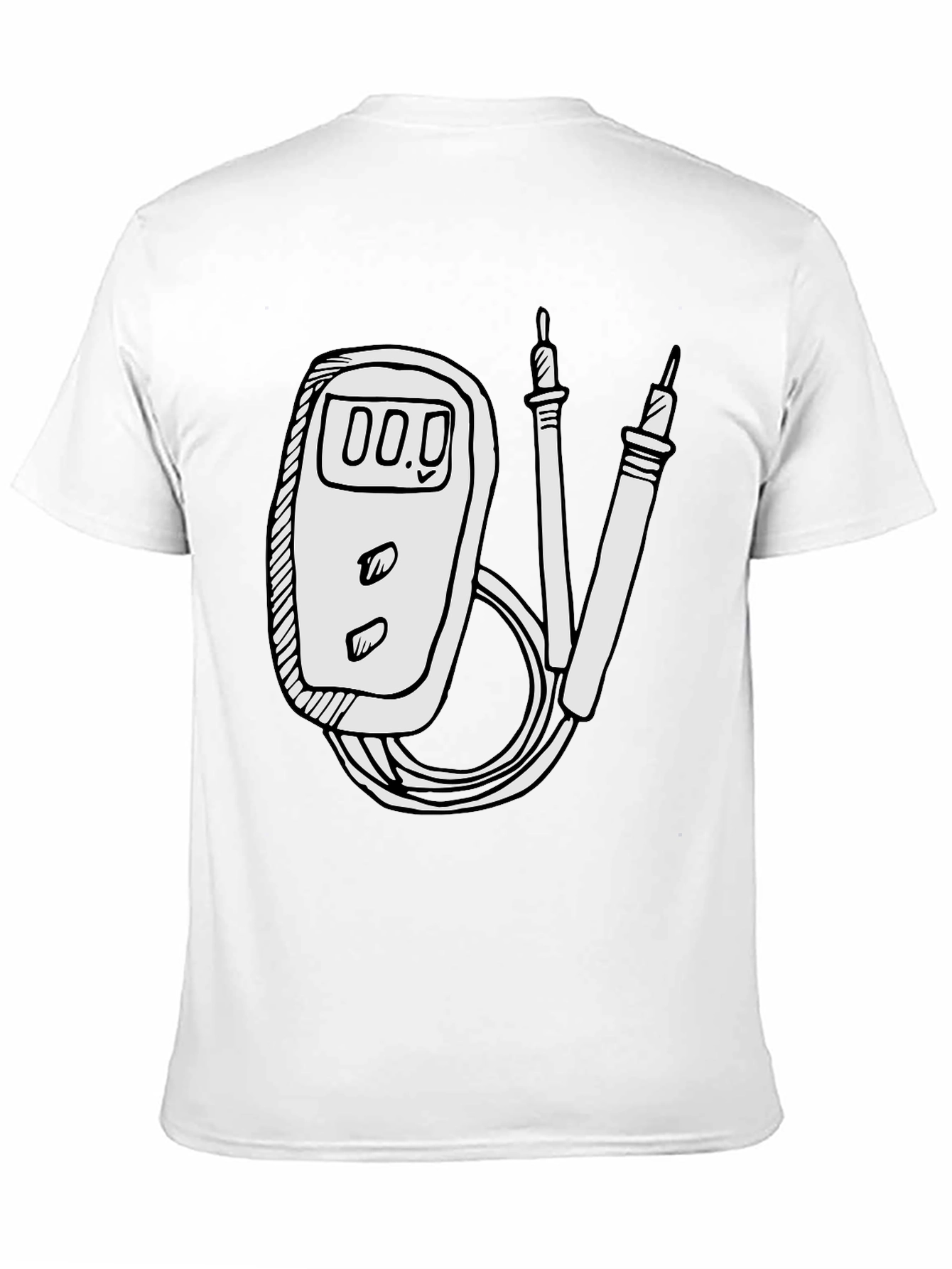 Black Electrician Humor Tee: Multimeter Graphic T-Shirt view 11