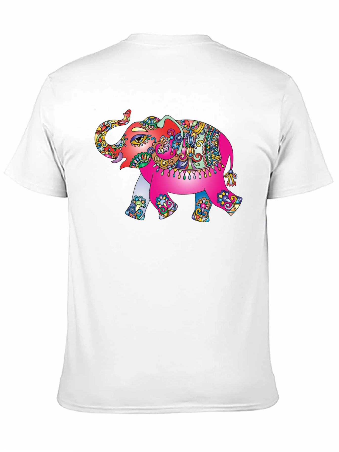Black Elephant Graphic Tee - Colorful Animal Print Shirt view 11