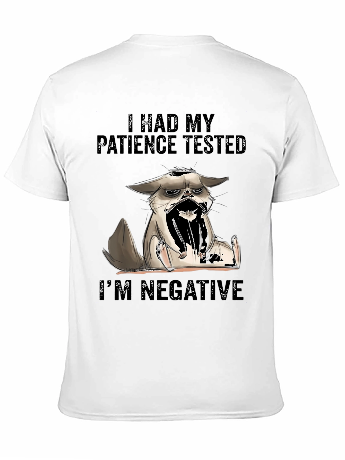 Black Patience Tested Cat Graphic T-Shirt view 11