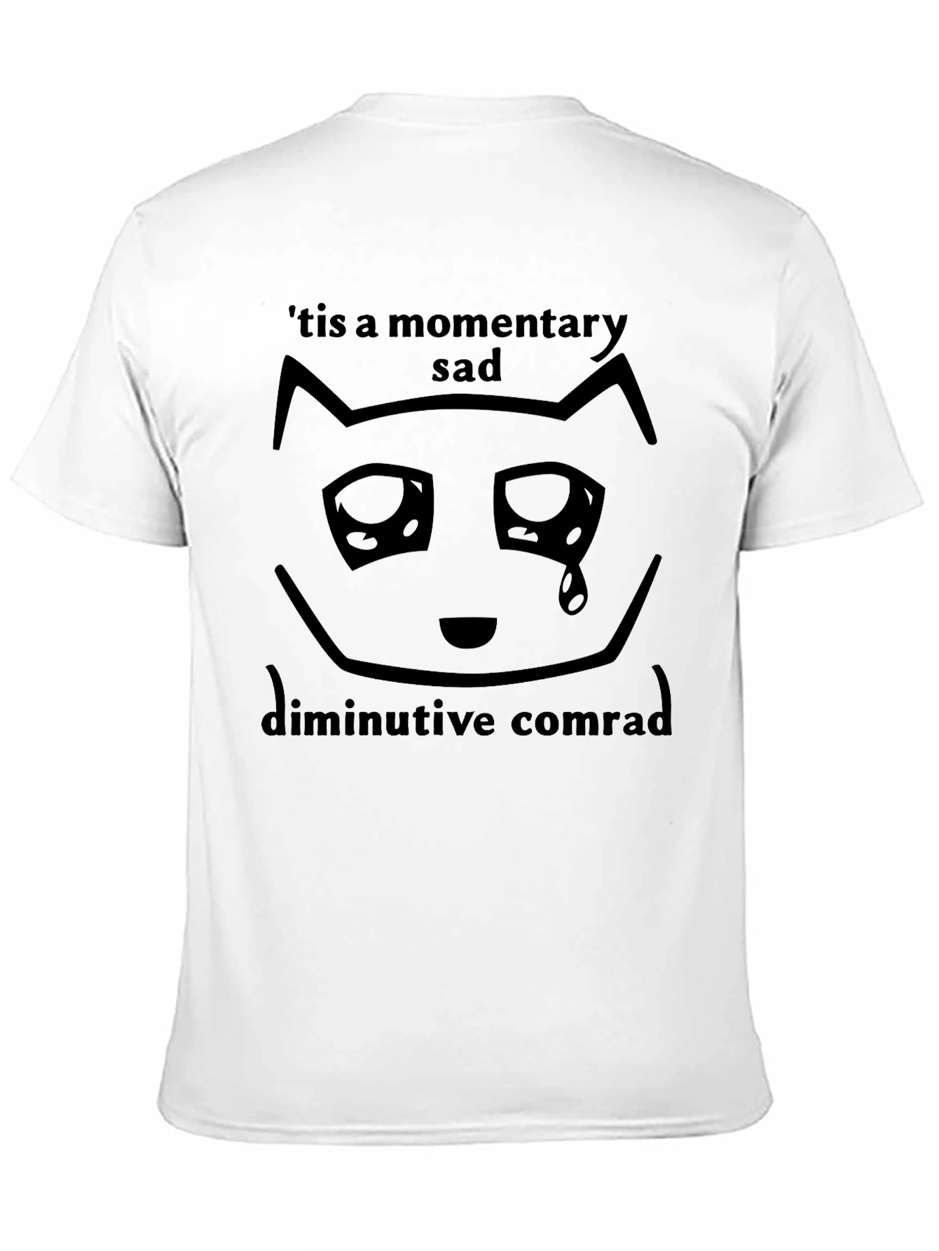 Black Sad Cat Meme T-Shirt view 11