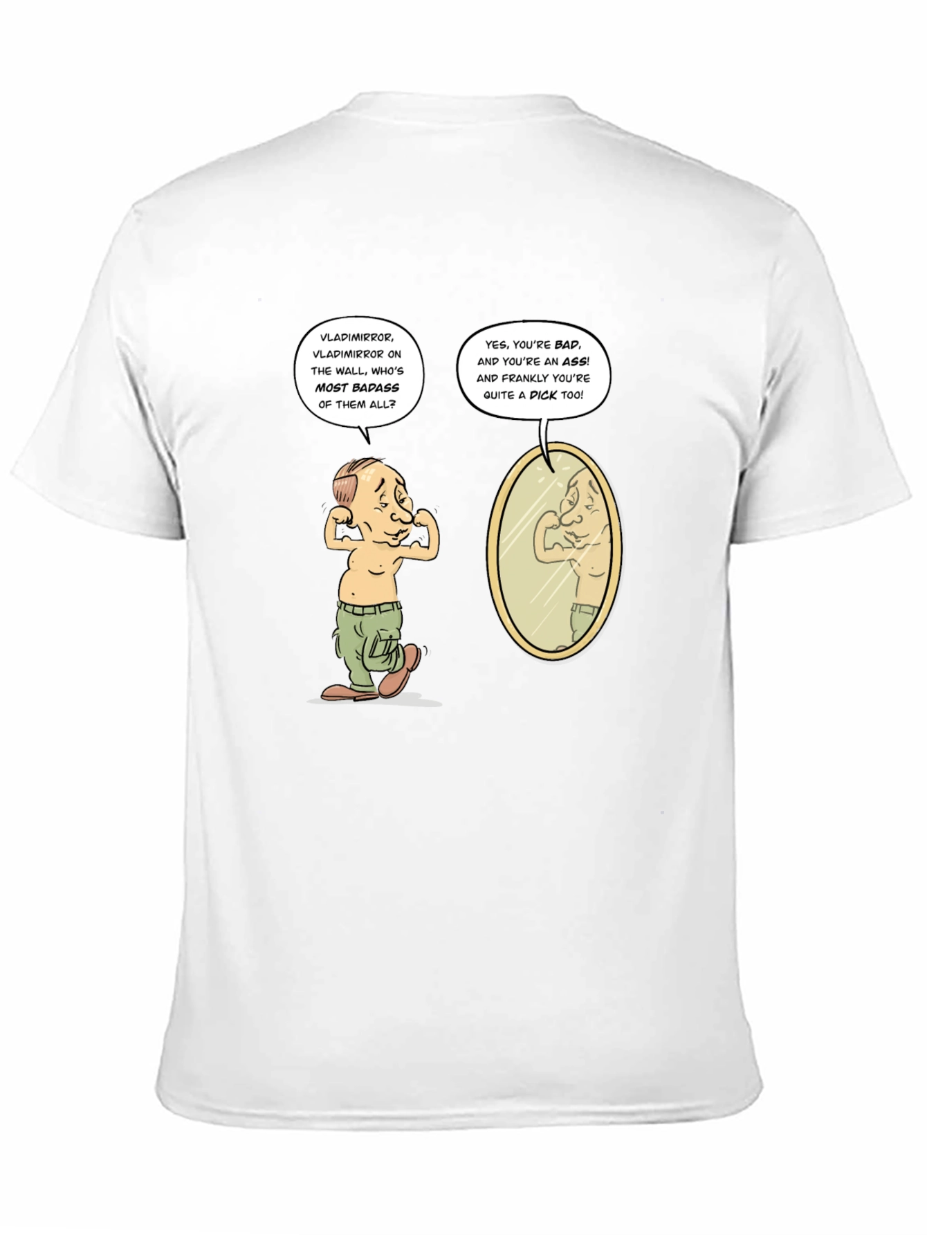 Black Putin Funny T-Shirt - Vladmirror Cartoon Tee view 11