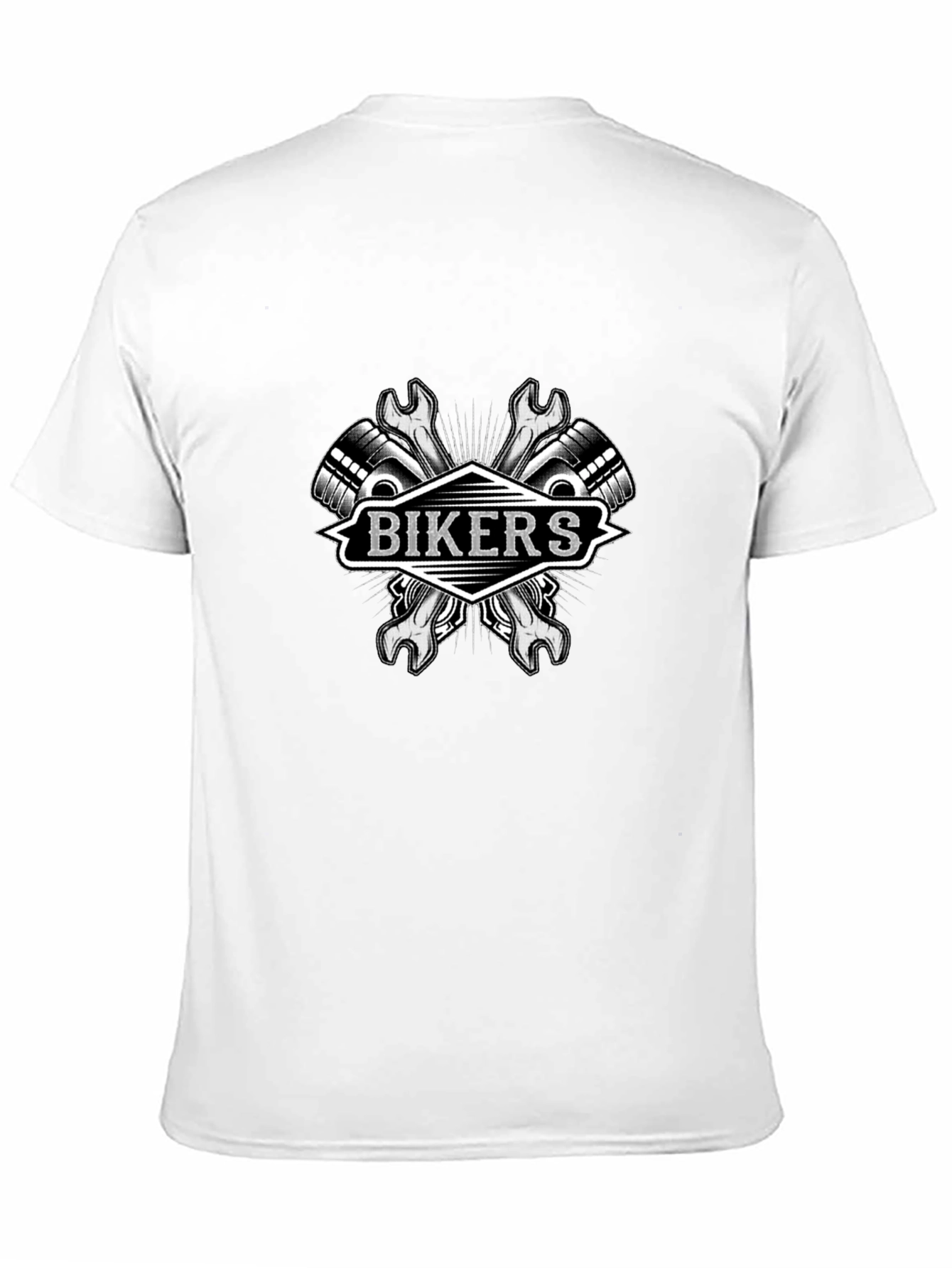 Black Bikers T-Shirt - Mechanic Style Graphic Tee view 11