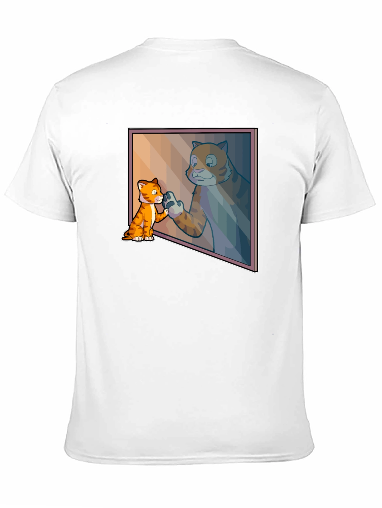 Black Cat Mirror Image Graphic Tee - Funny Animal T-Shirt view 11