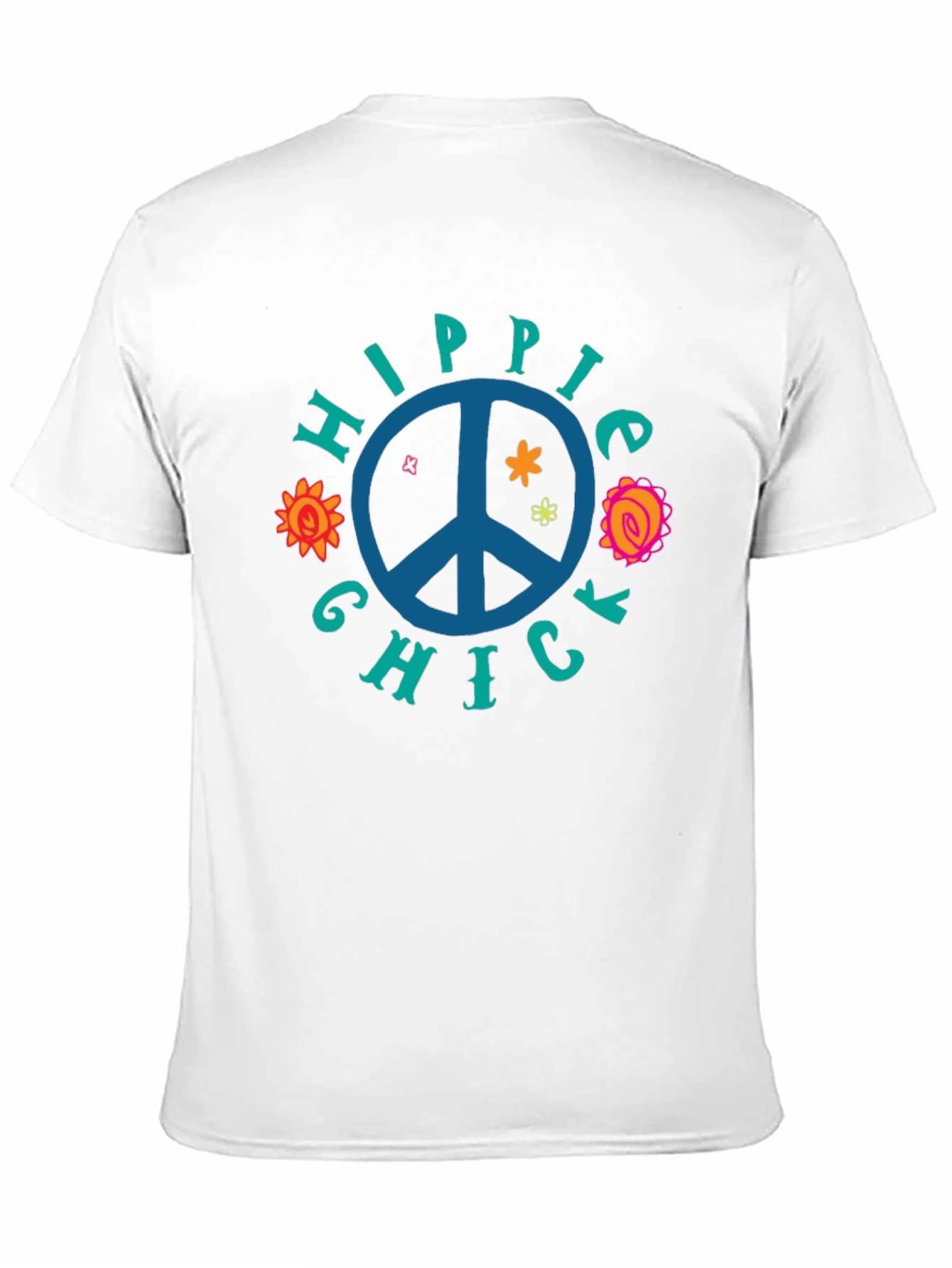 Black Hippie Chick Graphic Tee - Peace Sign T-Shirt view 11