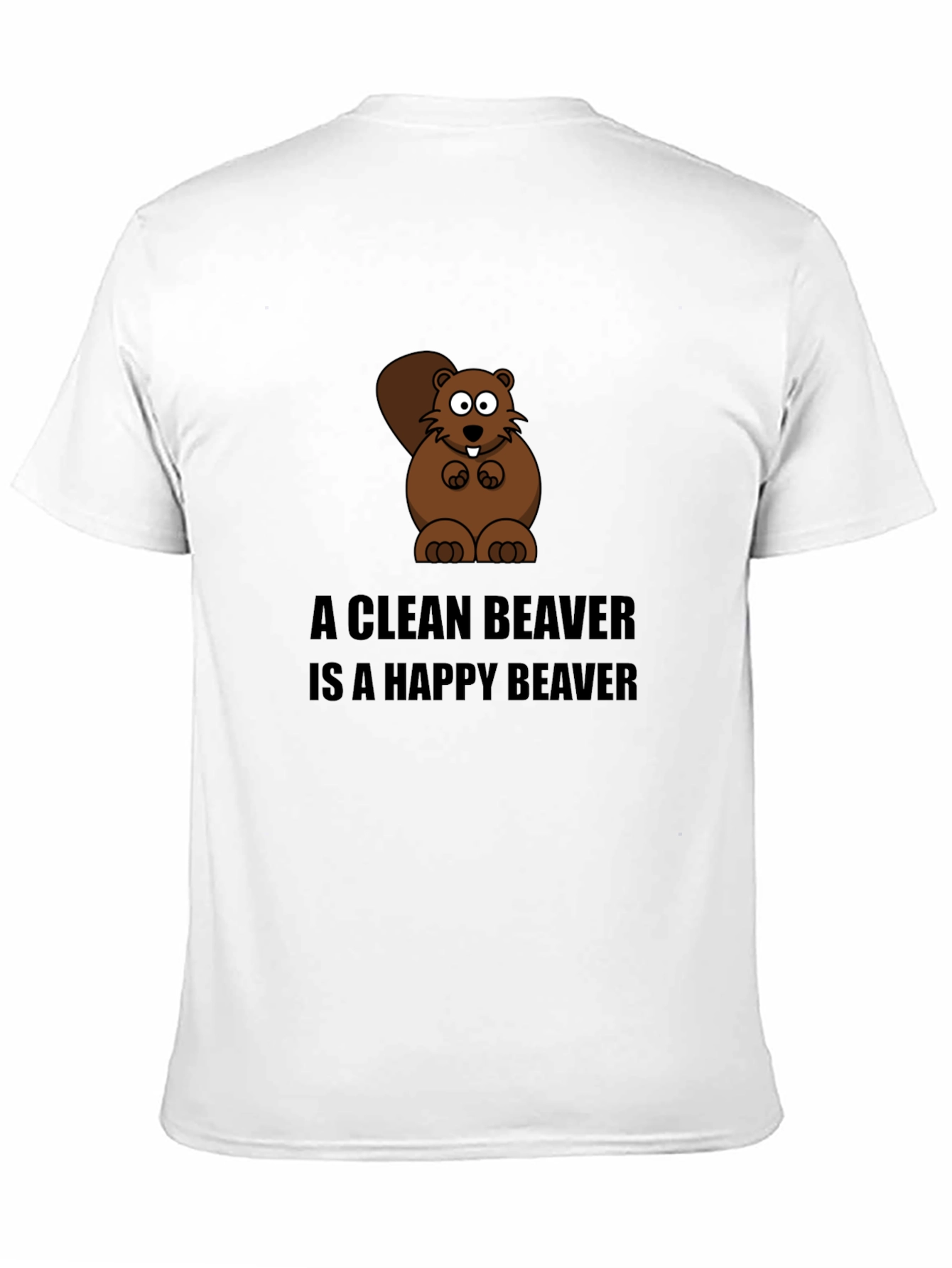 Black A Clean Beaver T-Shirt - Funny Cartoon Tee view 11