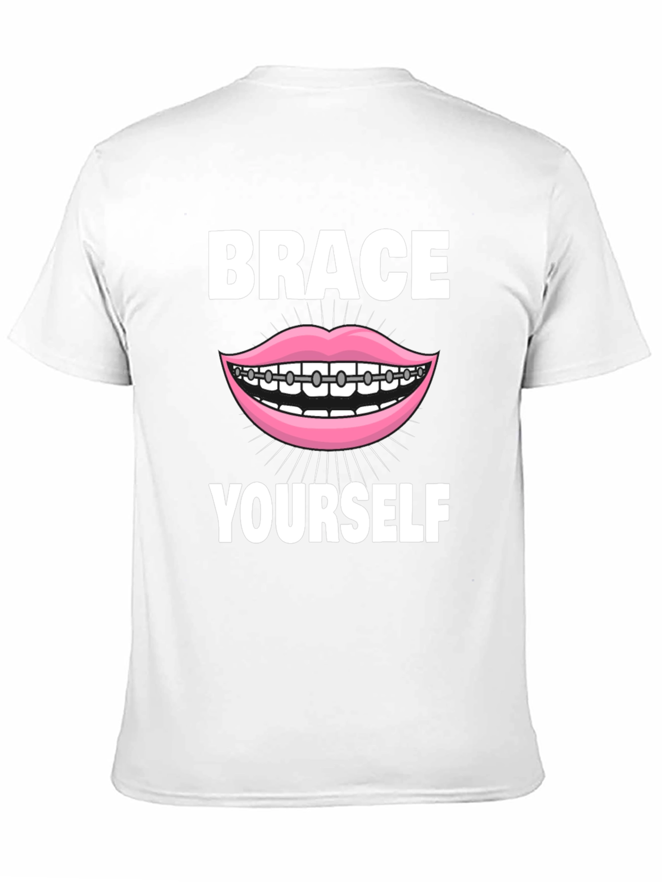 Black Brace Yourself T-Shirt - Funny Dental Pun Tee view 11