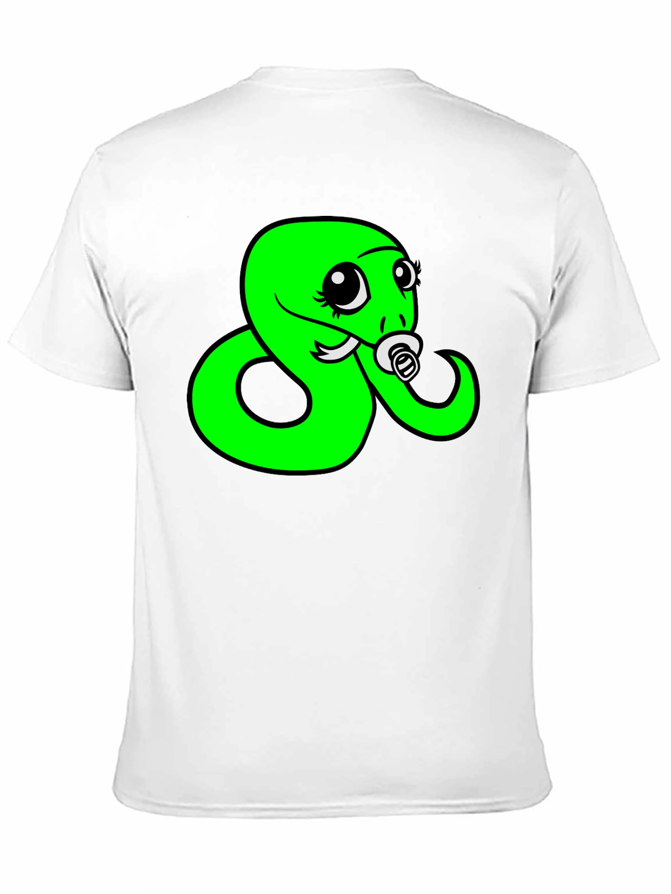 Black Funny Snake Pacifier Graphic Tee - Black view 11