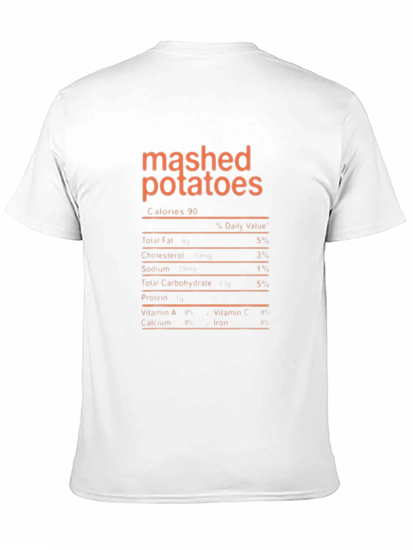 Black Mashed Potatoes Nutrition Facts Graphic T-Shirt view 11