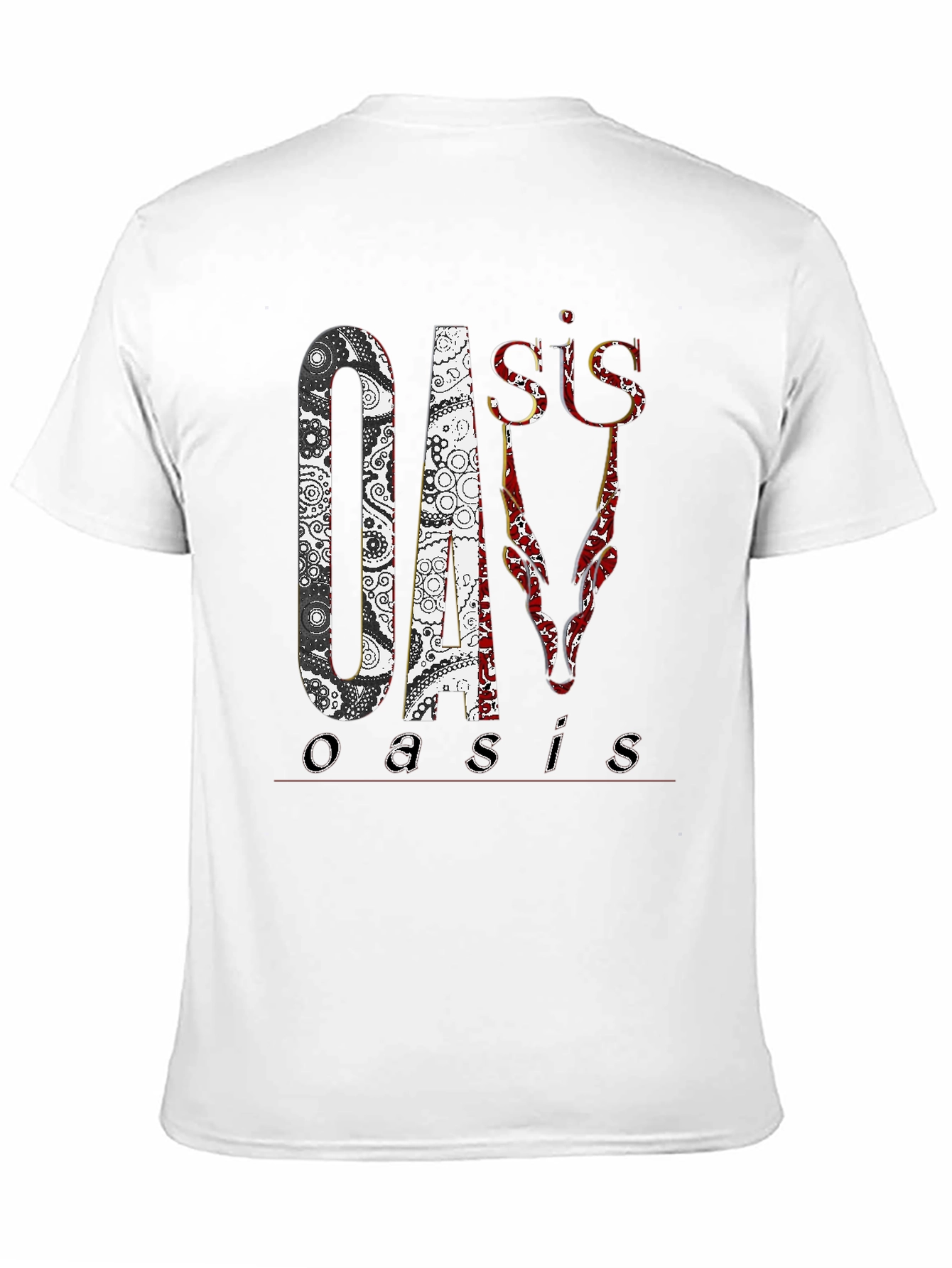 Black Oasis Band Graphic Print Black T-Shirt view 11