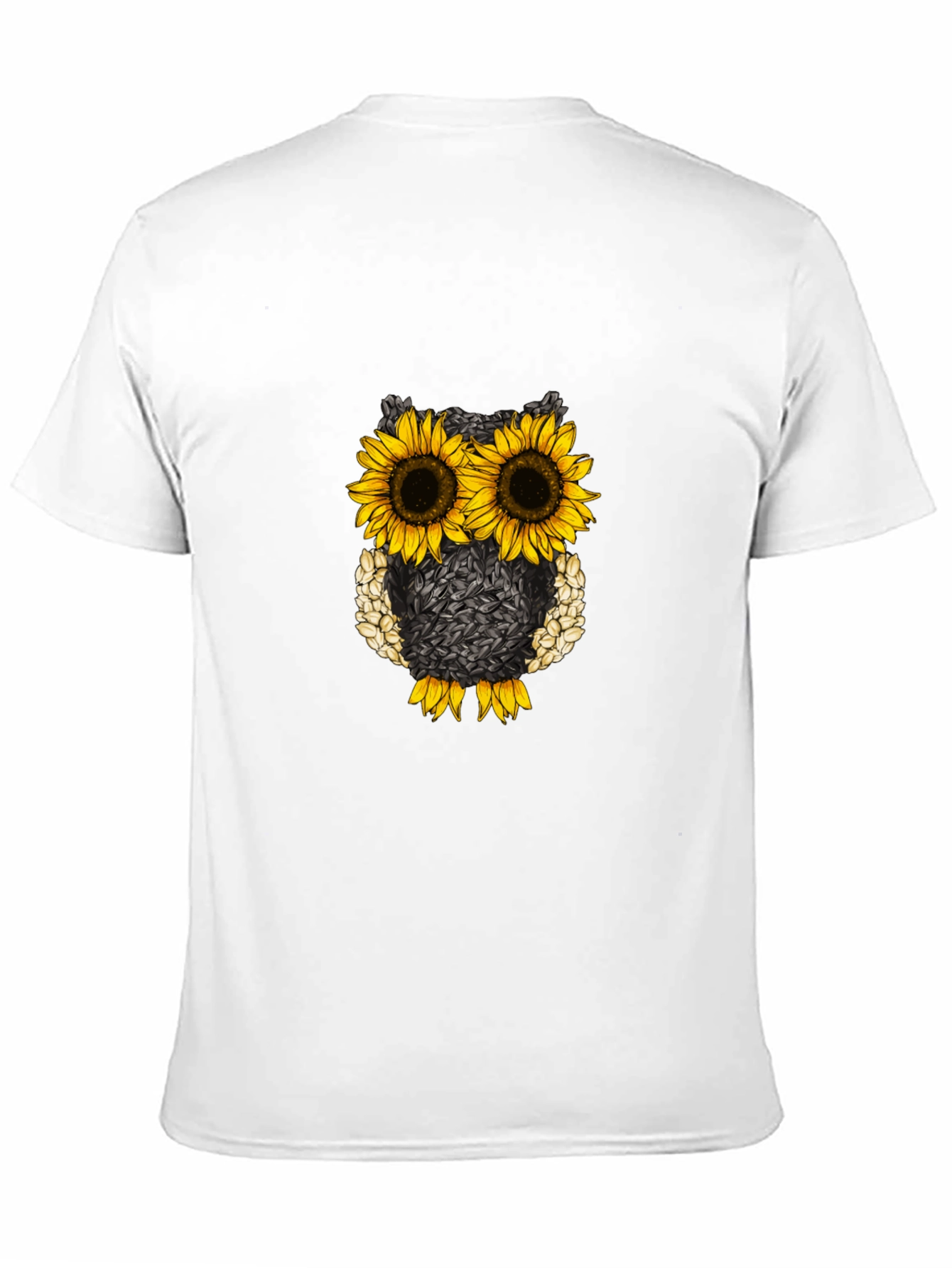 Black Sunflower Owl Graphic Tee - Black Cotton Blend view 11