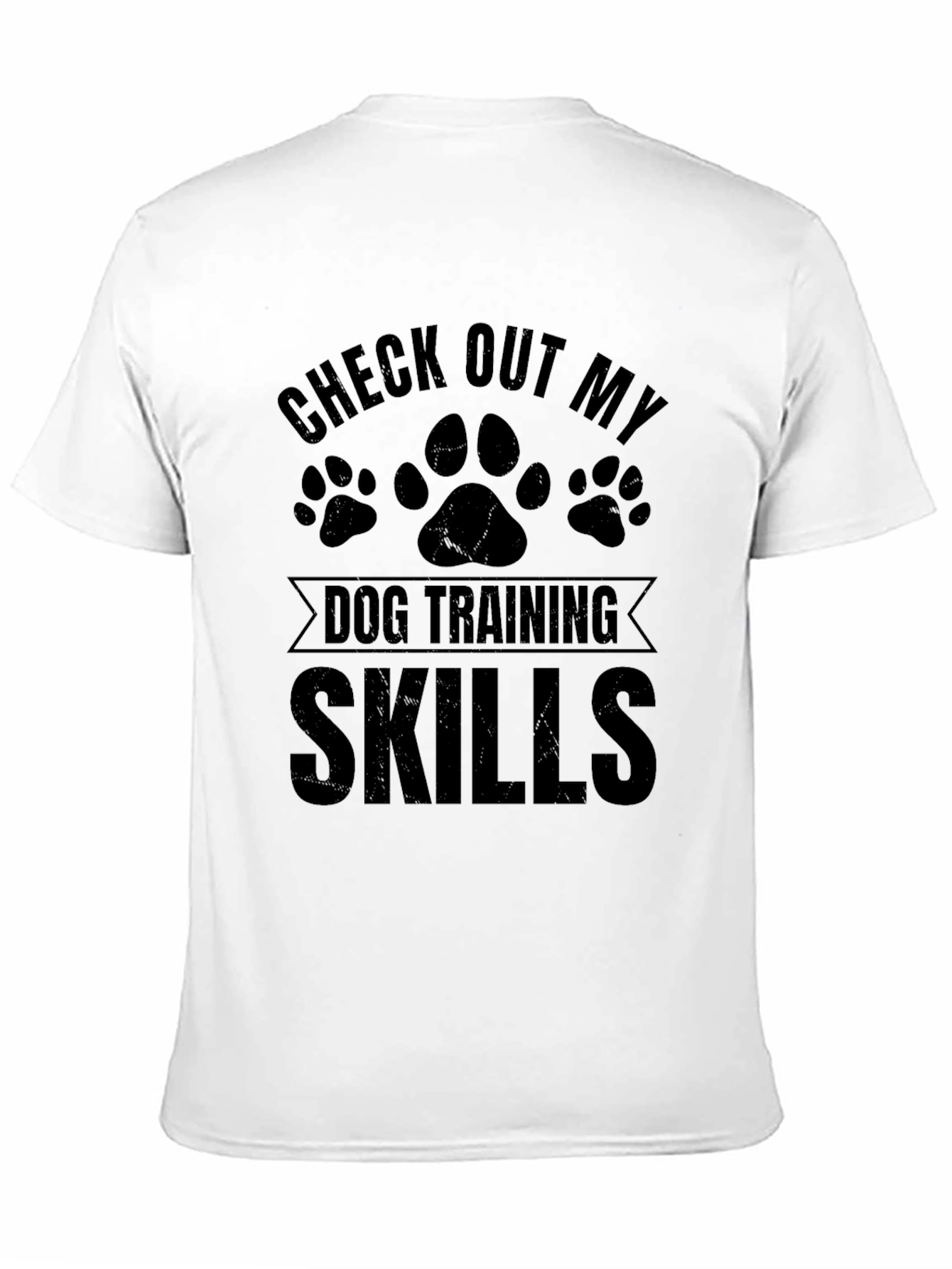 Black Dog Training Skills Graphic T-Shirt - Unisex Cotton Tee view 11