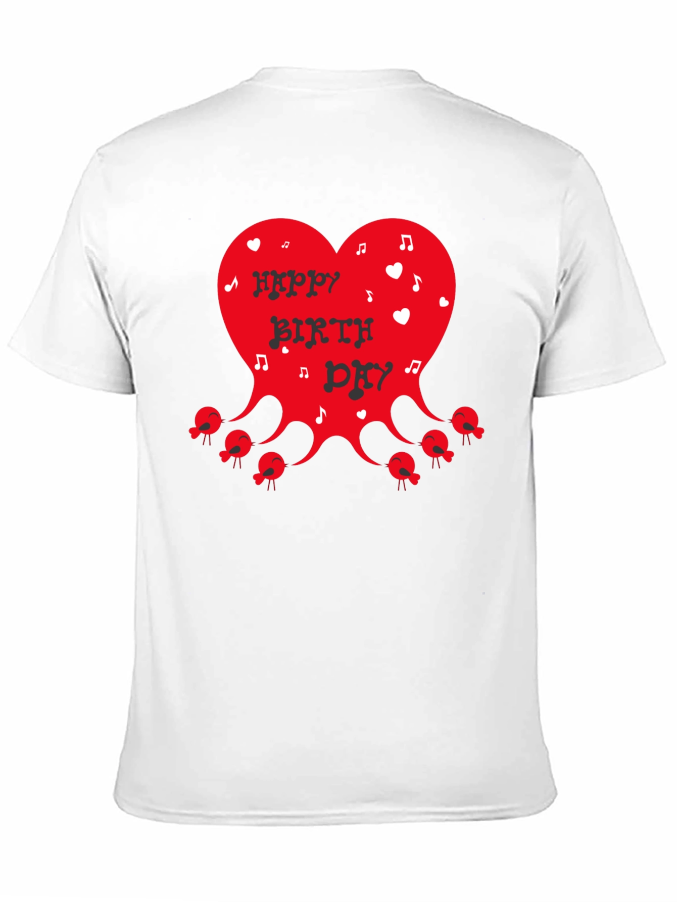 Happy Birthday Heart Graphic T-Shirt - Black - 11