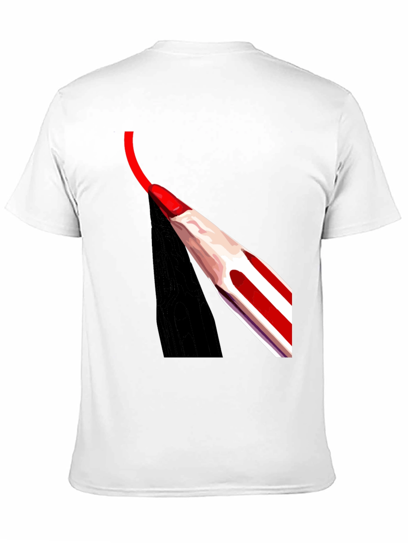 Black Red Pencil Art Black T-Shirt view 11
