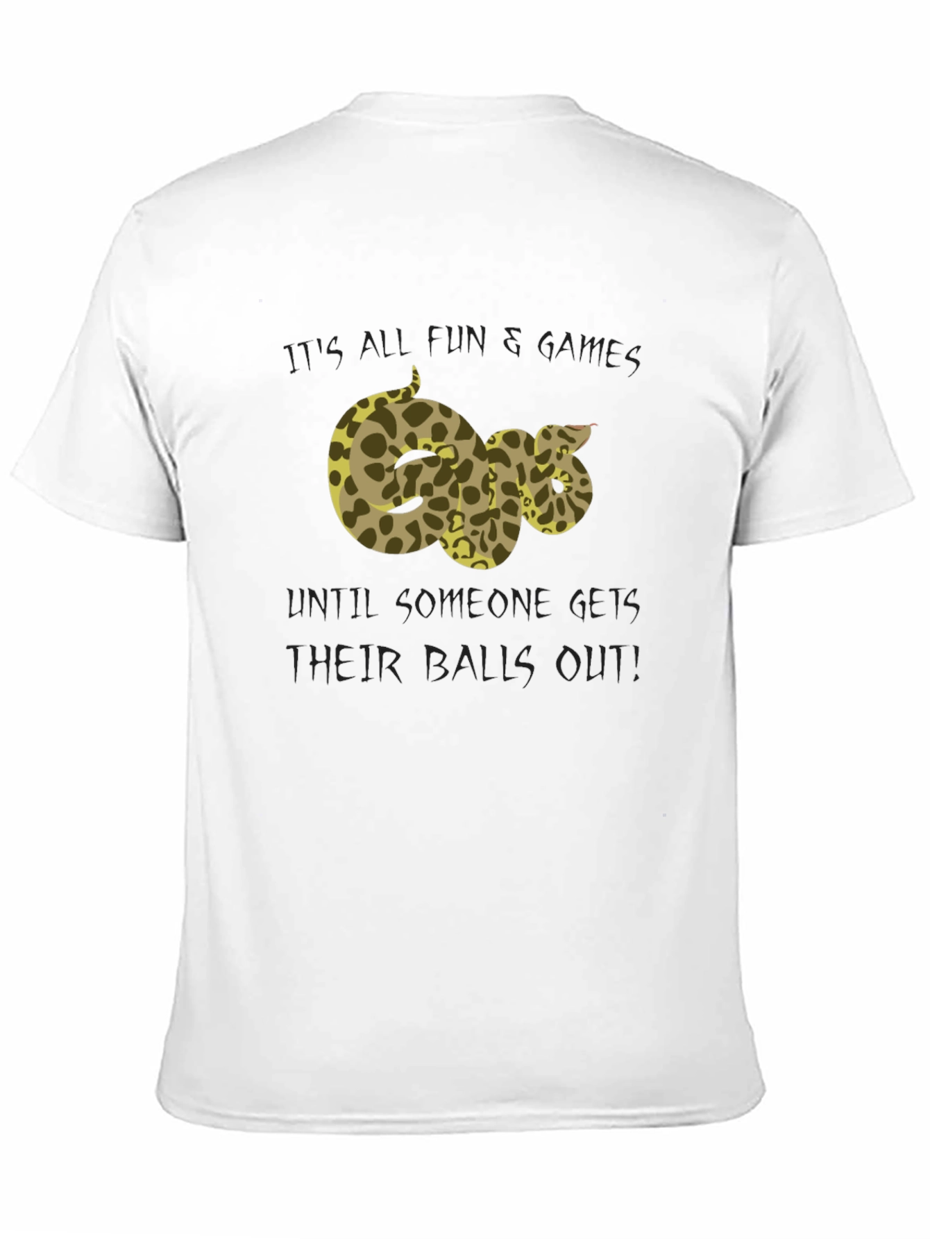 Black Funny Snake T-Shirt - It's All Fun & Games view 11