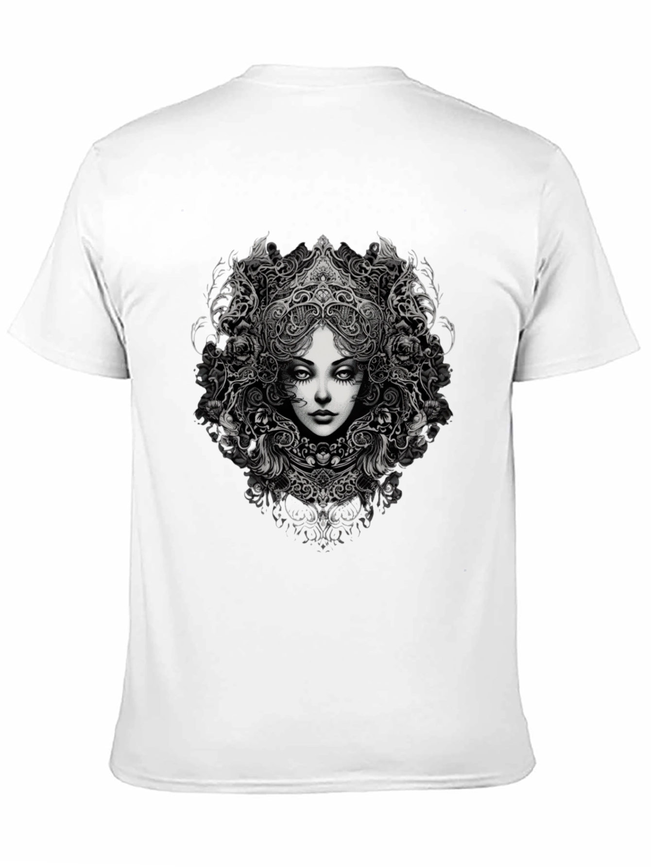 Black Gothic Woman Graphic Black T-Shirt view 11