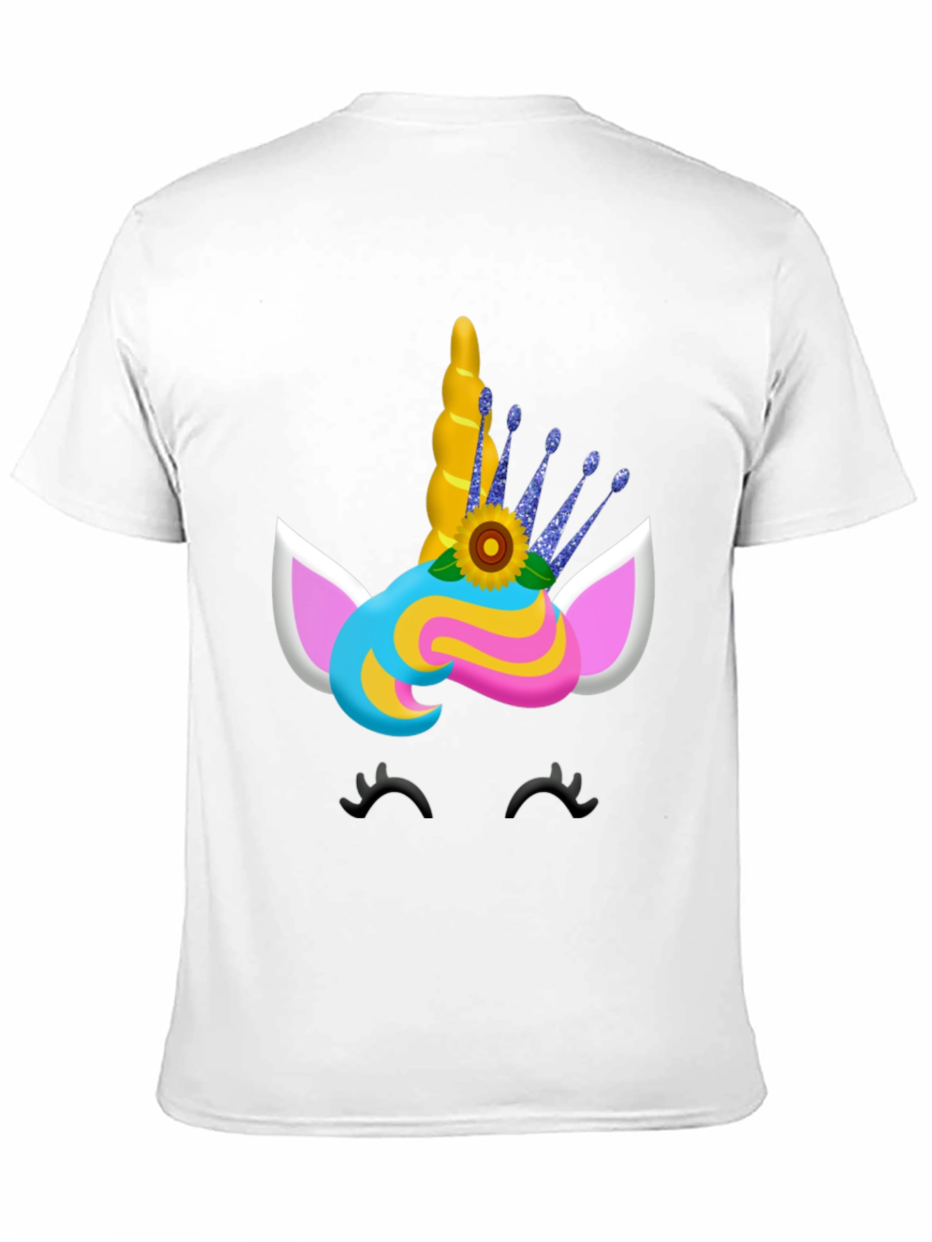 Black Unicorn Face Graphic Tee - Black Casual Shirt view 11