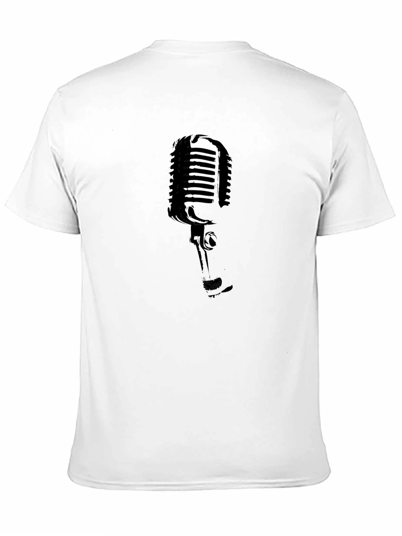 Black Retro Microphone Graphic Tee - Classic Style view 11