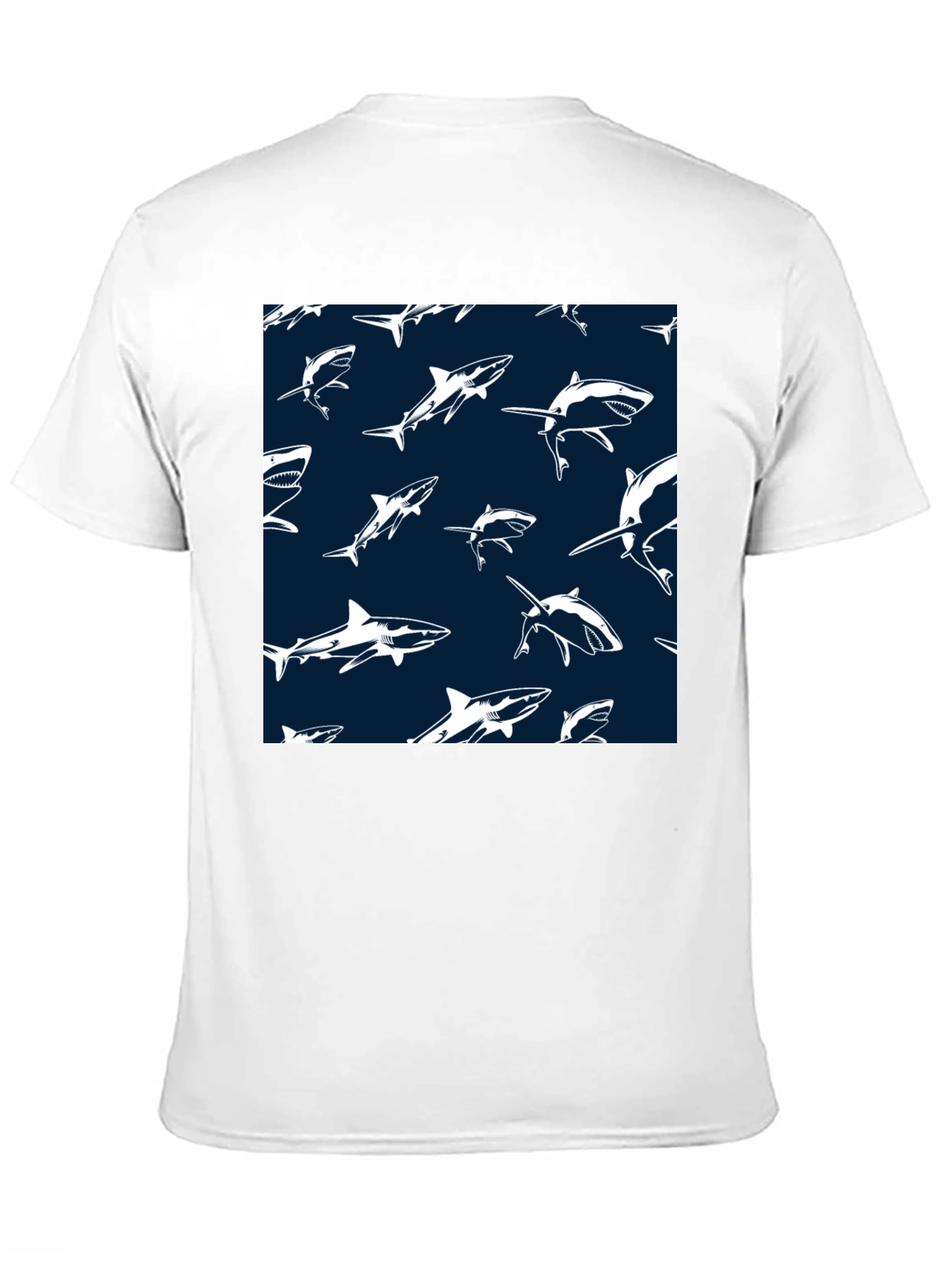 Black Shark Pattern T-Shirt - Cool Graphic Tee view 11