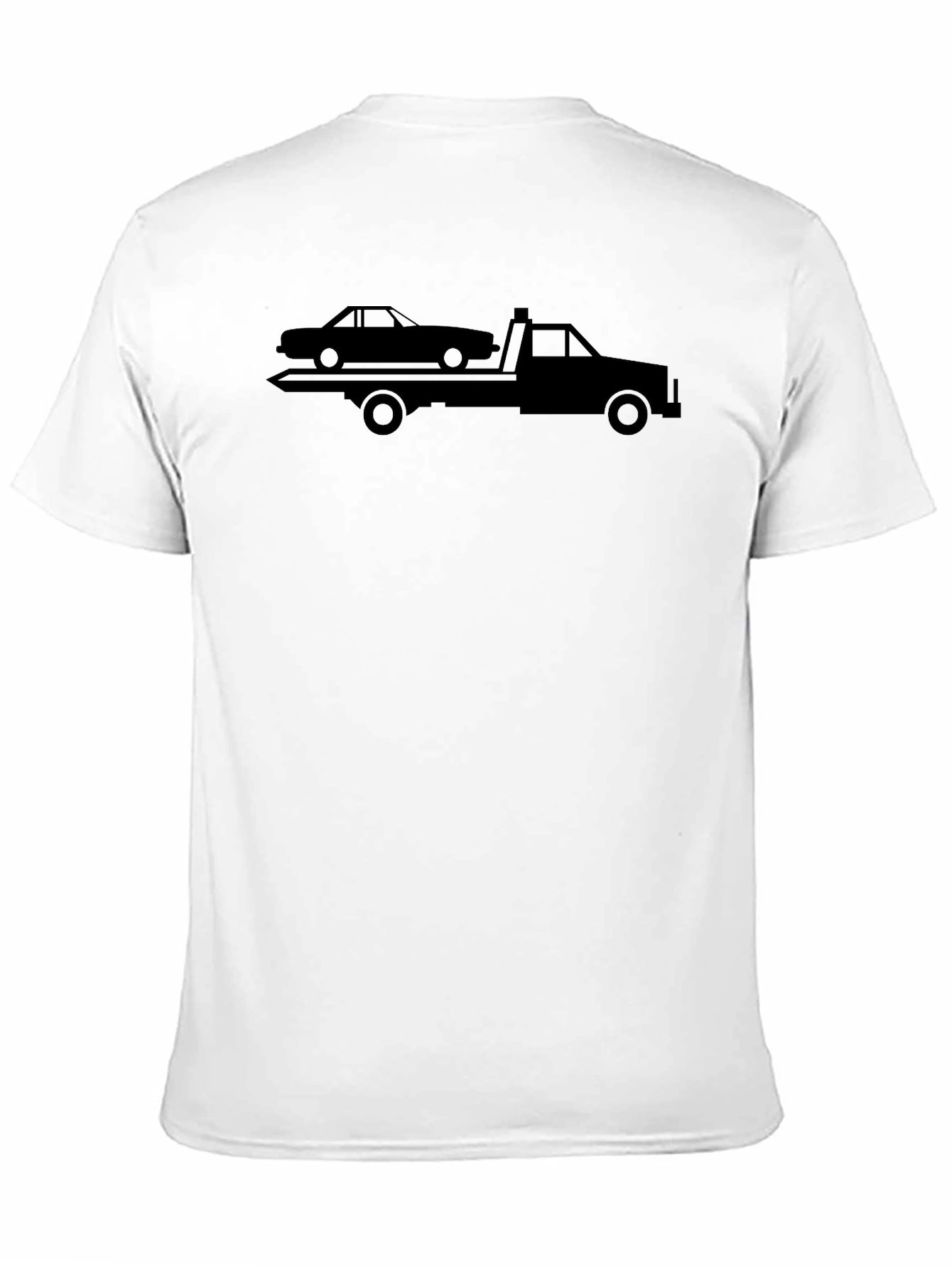 Black Tow Truck Graphic Tee - Black Cotton Shirt view 11