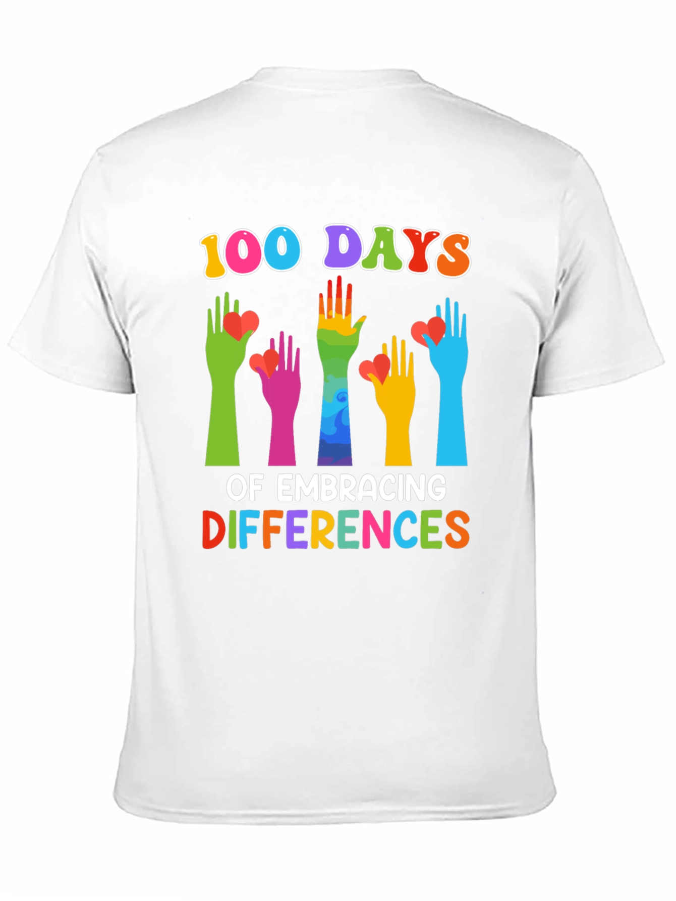 Black 100 Days of Embracing Differences T-Shirt view 11