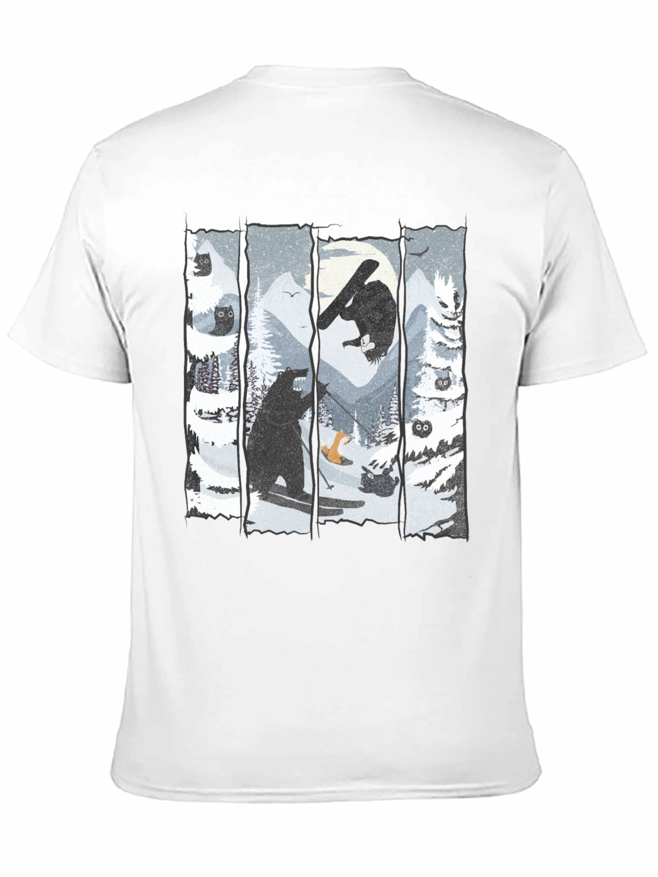 Black Winter Wonderland Bear Graphic Tee view 11