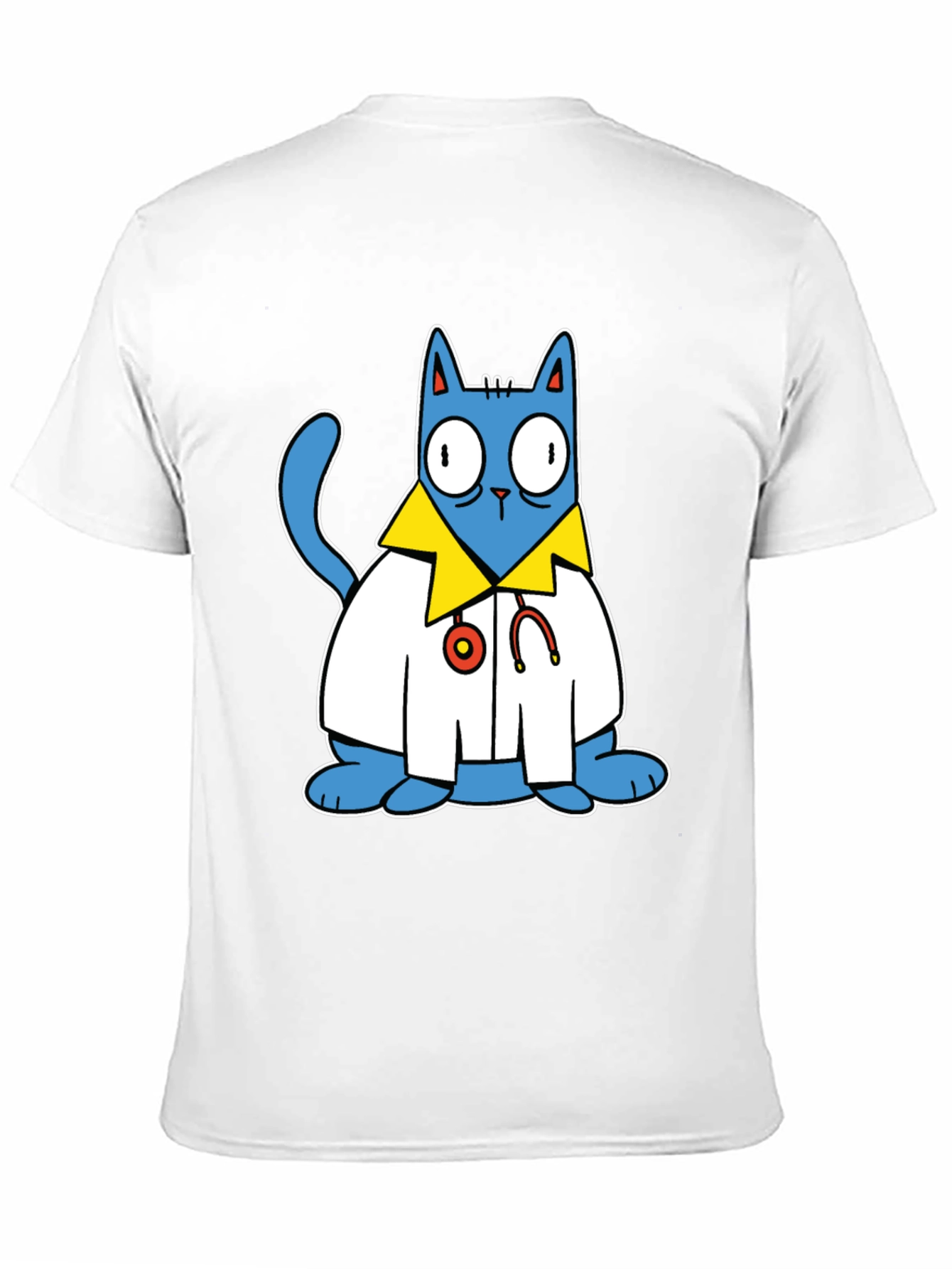 Black Doctor Cat T-Shirt - Funny Cartoon Tee view 11