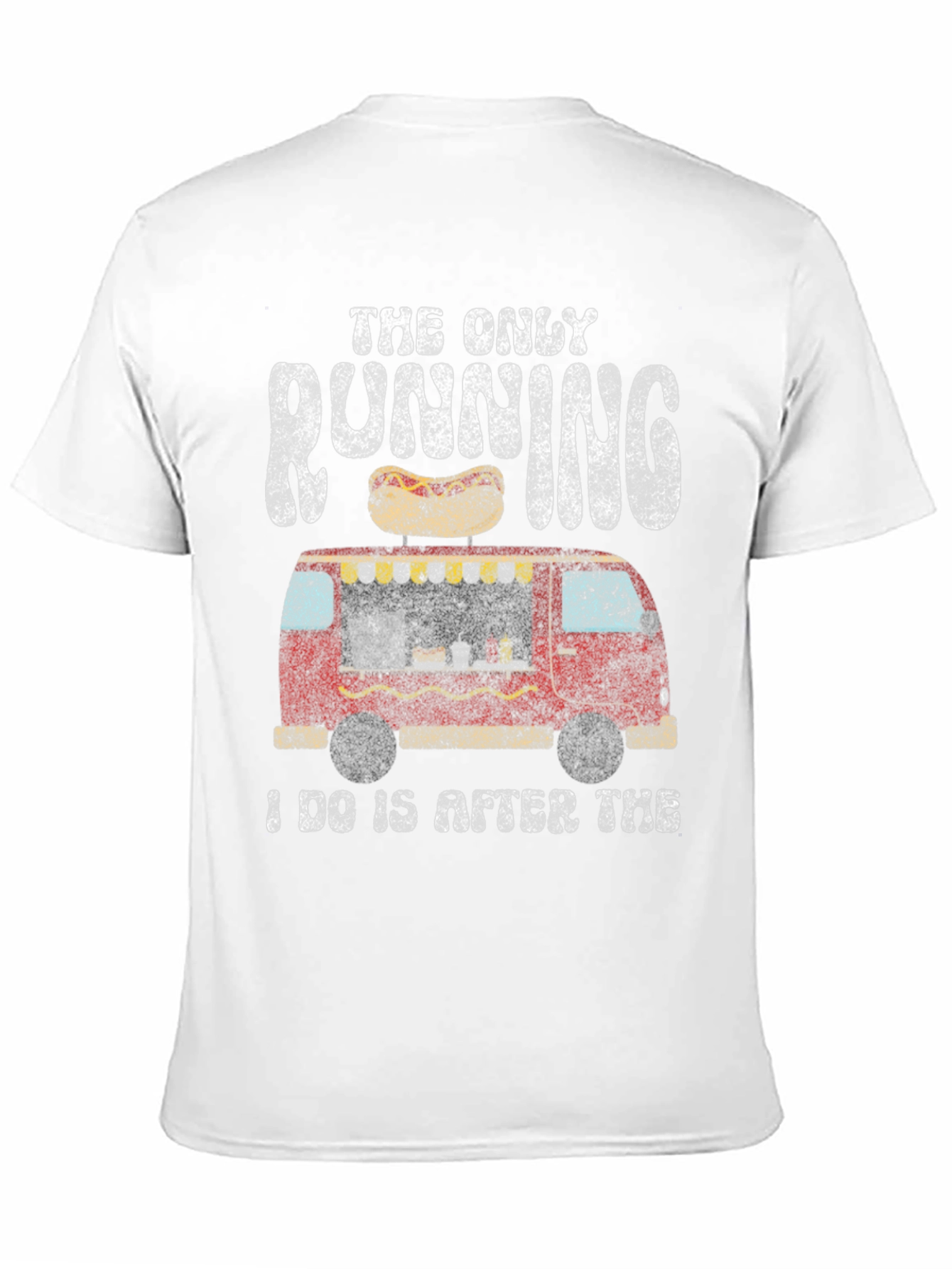 Black Funny Hot Dog T-Shirt - The Only Running I Do view 11