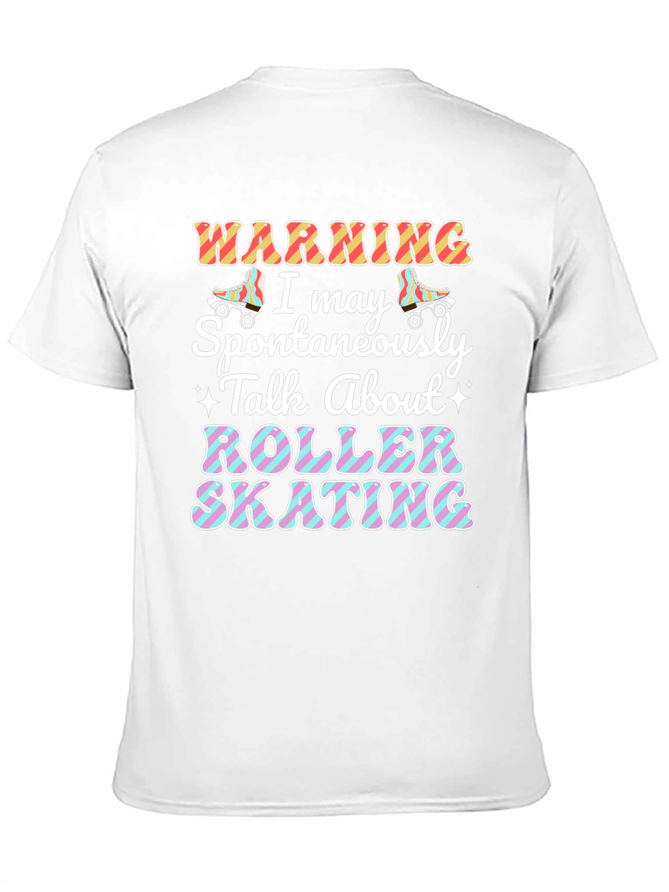 Black Roller Skating Warning T-Shirt view 11