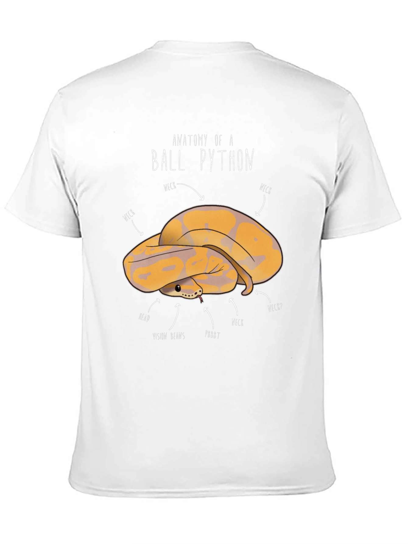 Black Anatomy of a Ball Python T-Shirt view 11