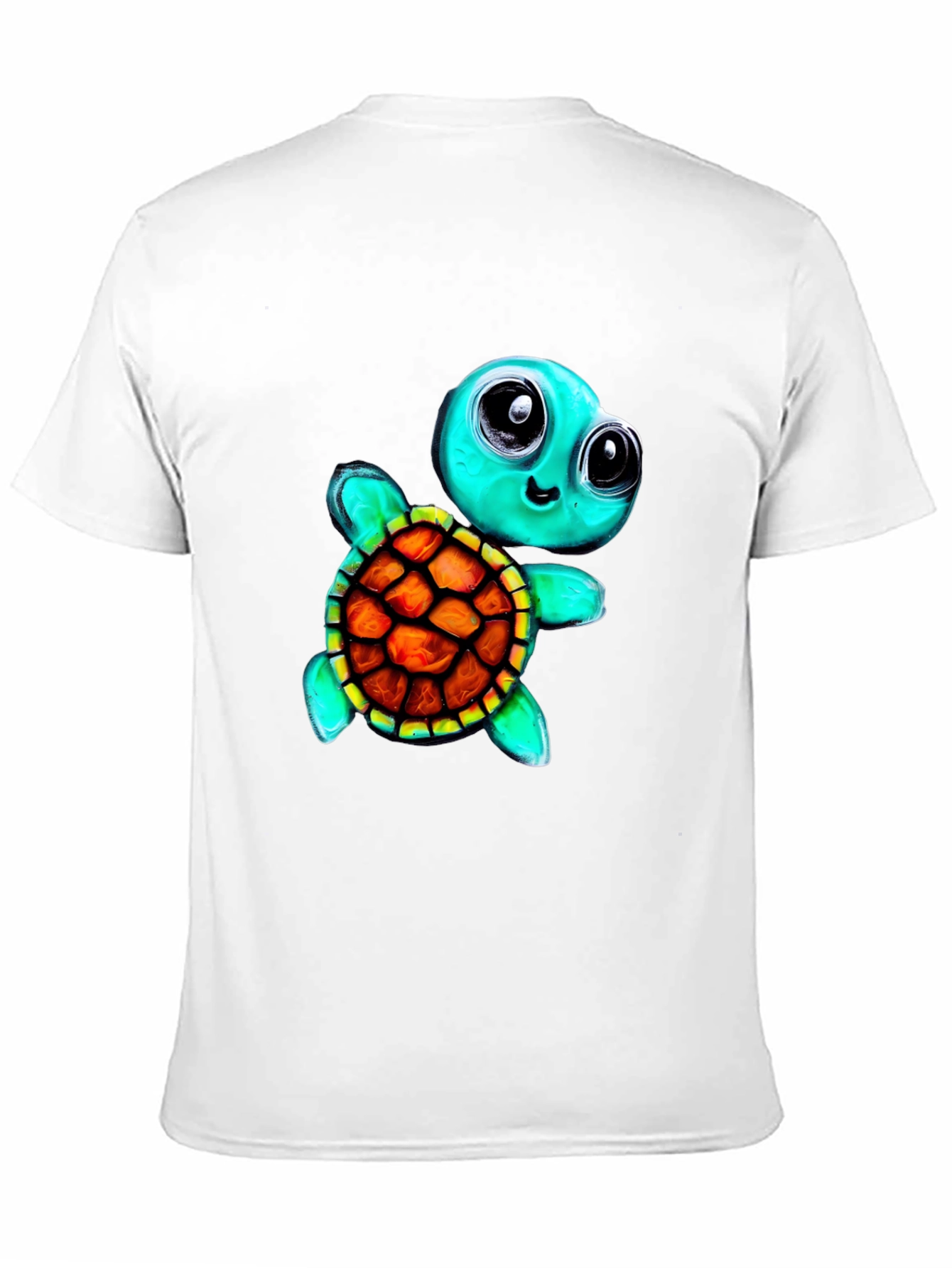Black Cartoon Turtle Graphic Tee - Men's Black T-Shirt view 11