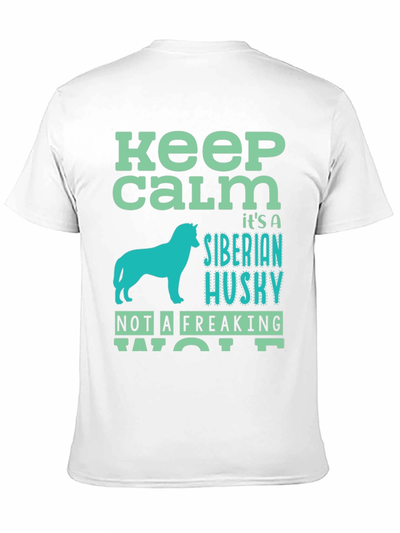 Black Keep Calm Siberian Husky Graphic T-Shirt view 11