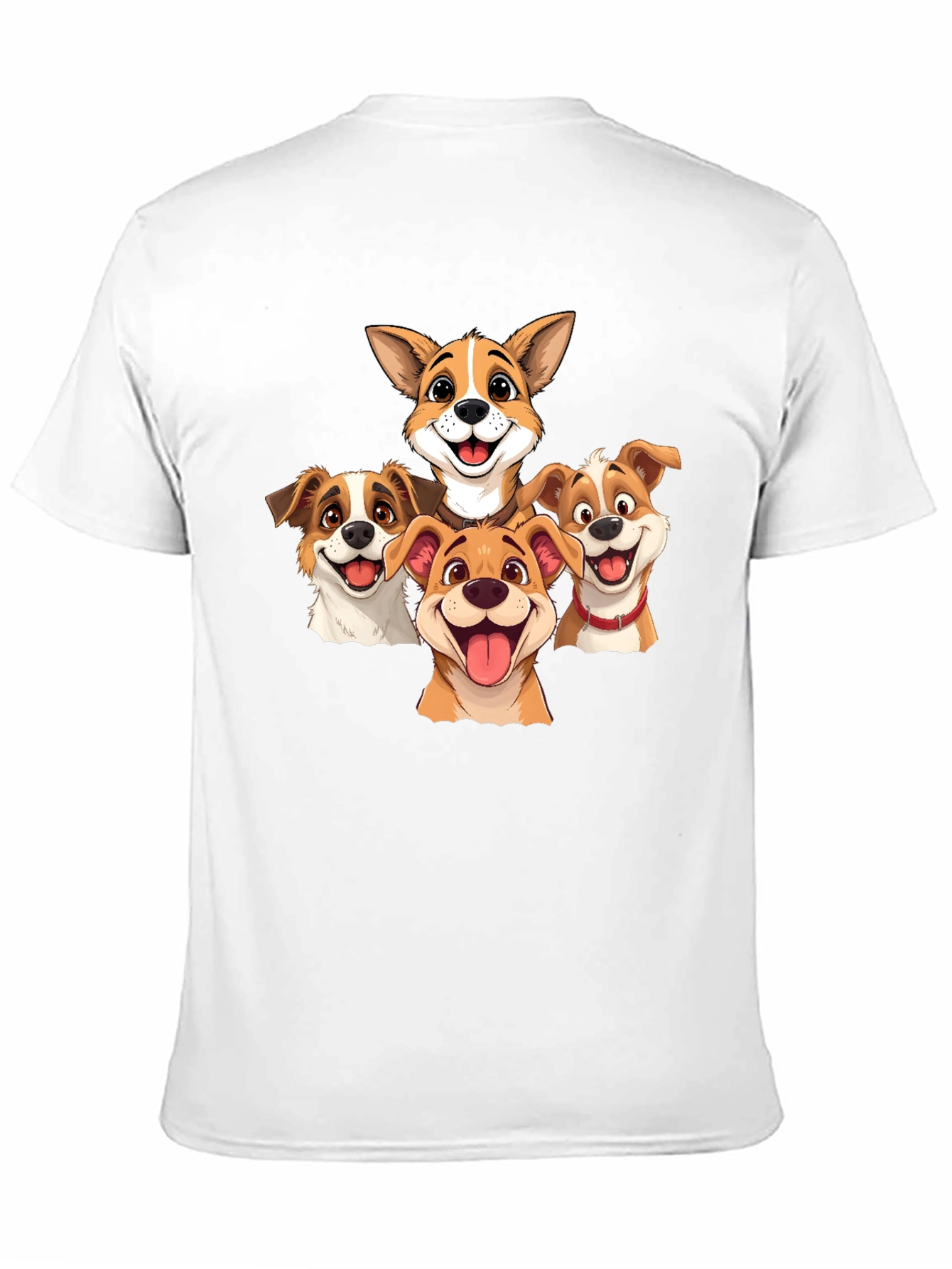 Black Cartoon Dog Pack T-Shirt - Black view 11