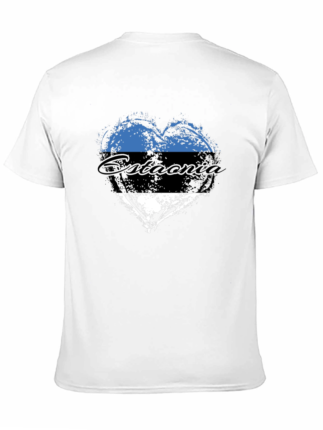 Black Estonia Flag Heart T-Shirt view 11