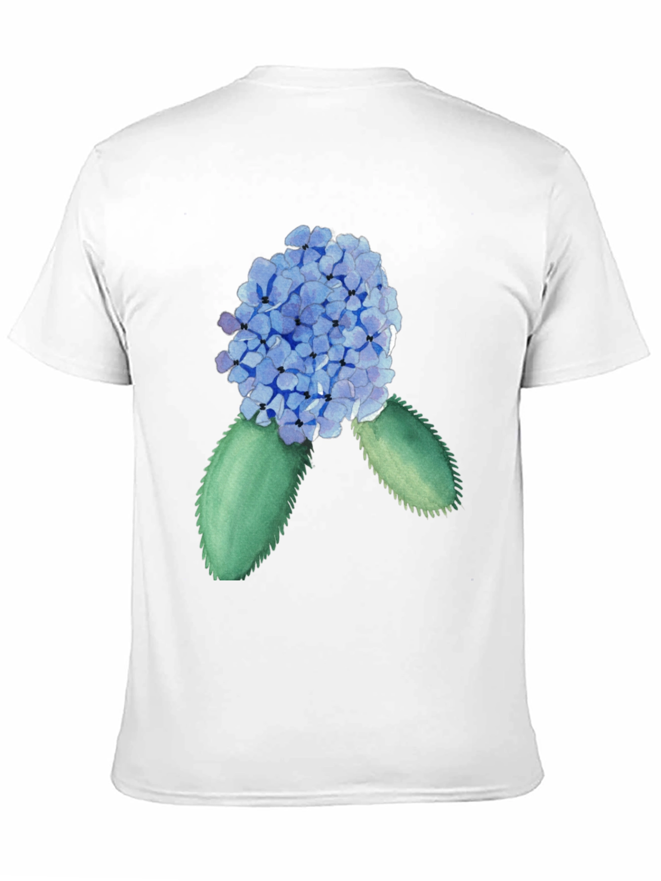 Black Hydrangea Watercolor Black T-Shirt view 11