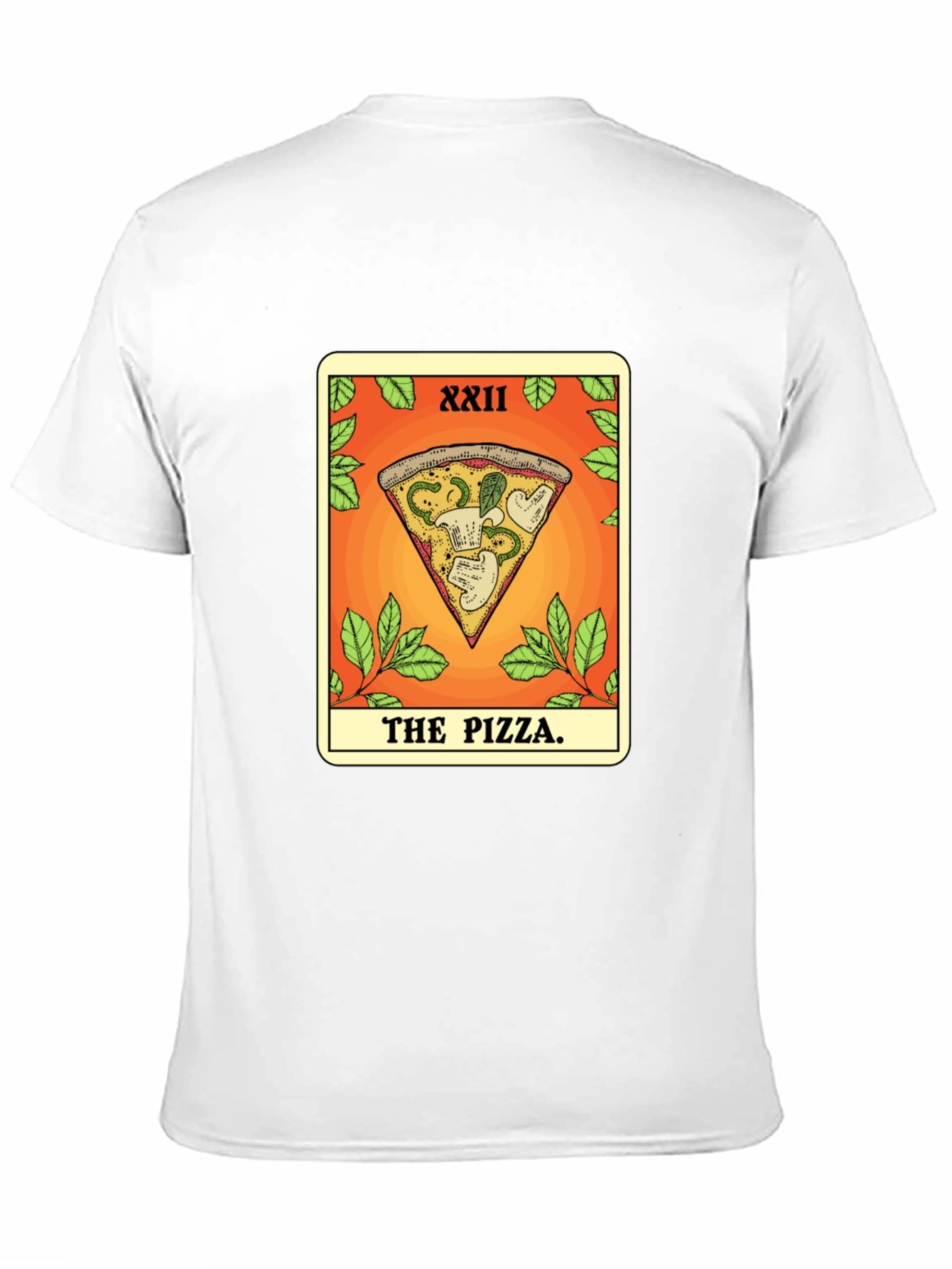 Black Pizza Tarot Card T-Shirt - Novelty Graphic Tee view 11