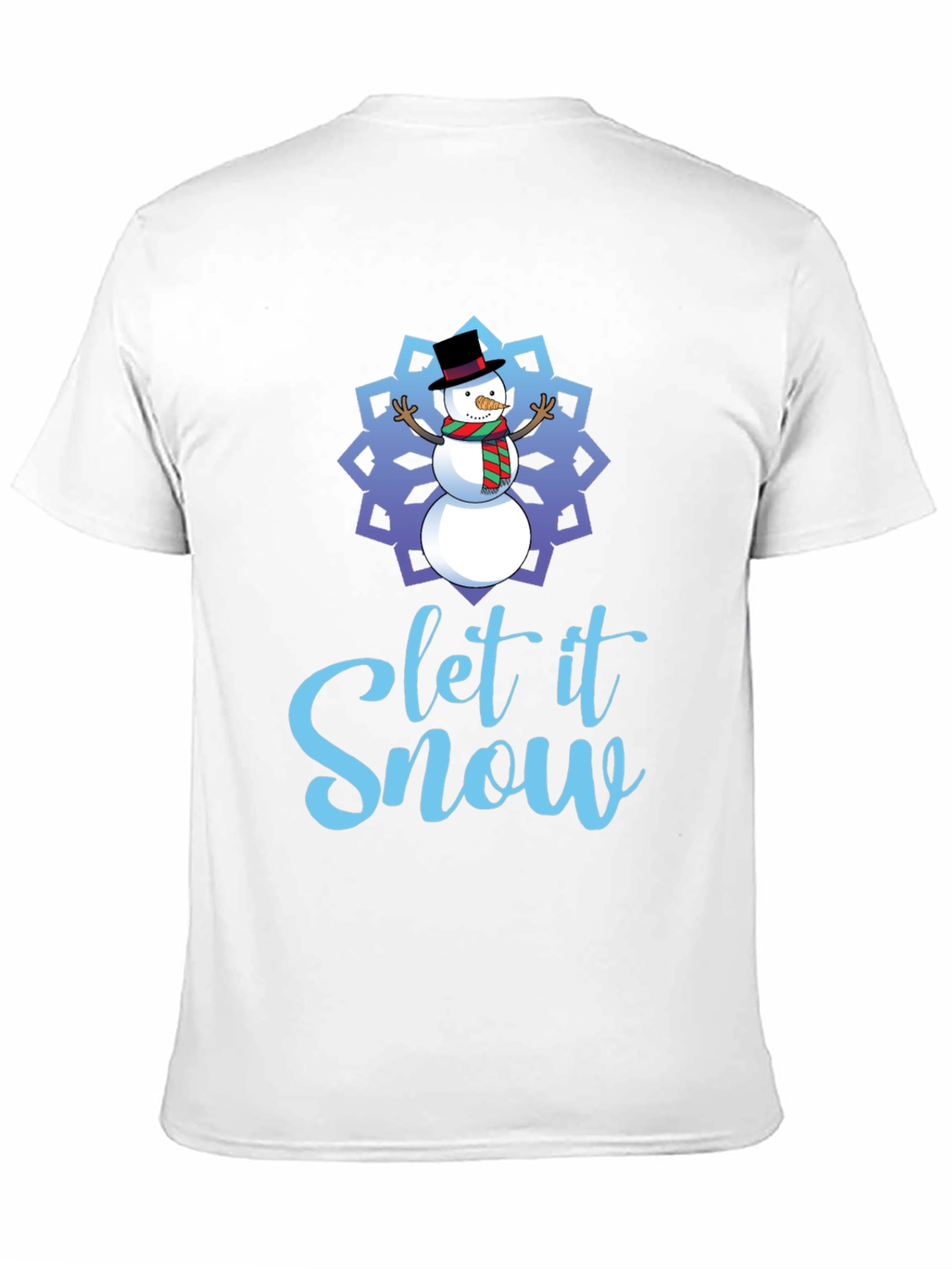 Black Let it Snow Snowman Holiday T-Shirt view 11
