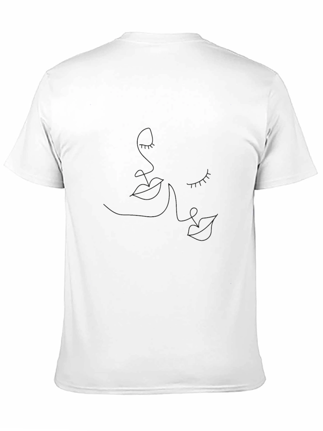 Black Minimalist Line Art Black T-Shirt view 11