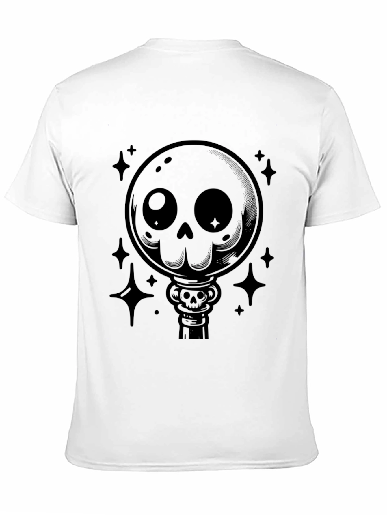 Black Gothic Skull Lollipop Graphic Print Black T-Shirt view 11