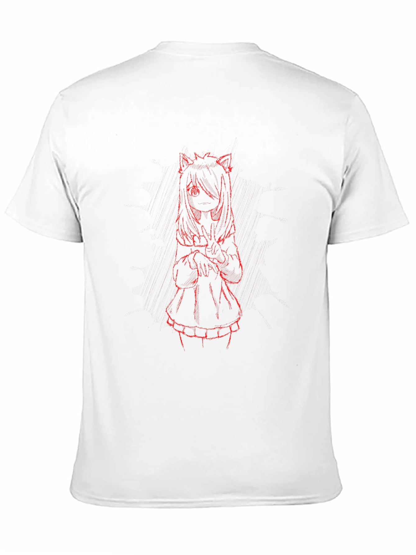 Black Anime Girl Graphic Tee - Black Short Sleeve Crew Neck view 11