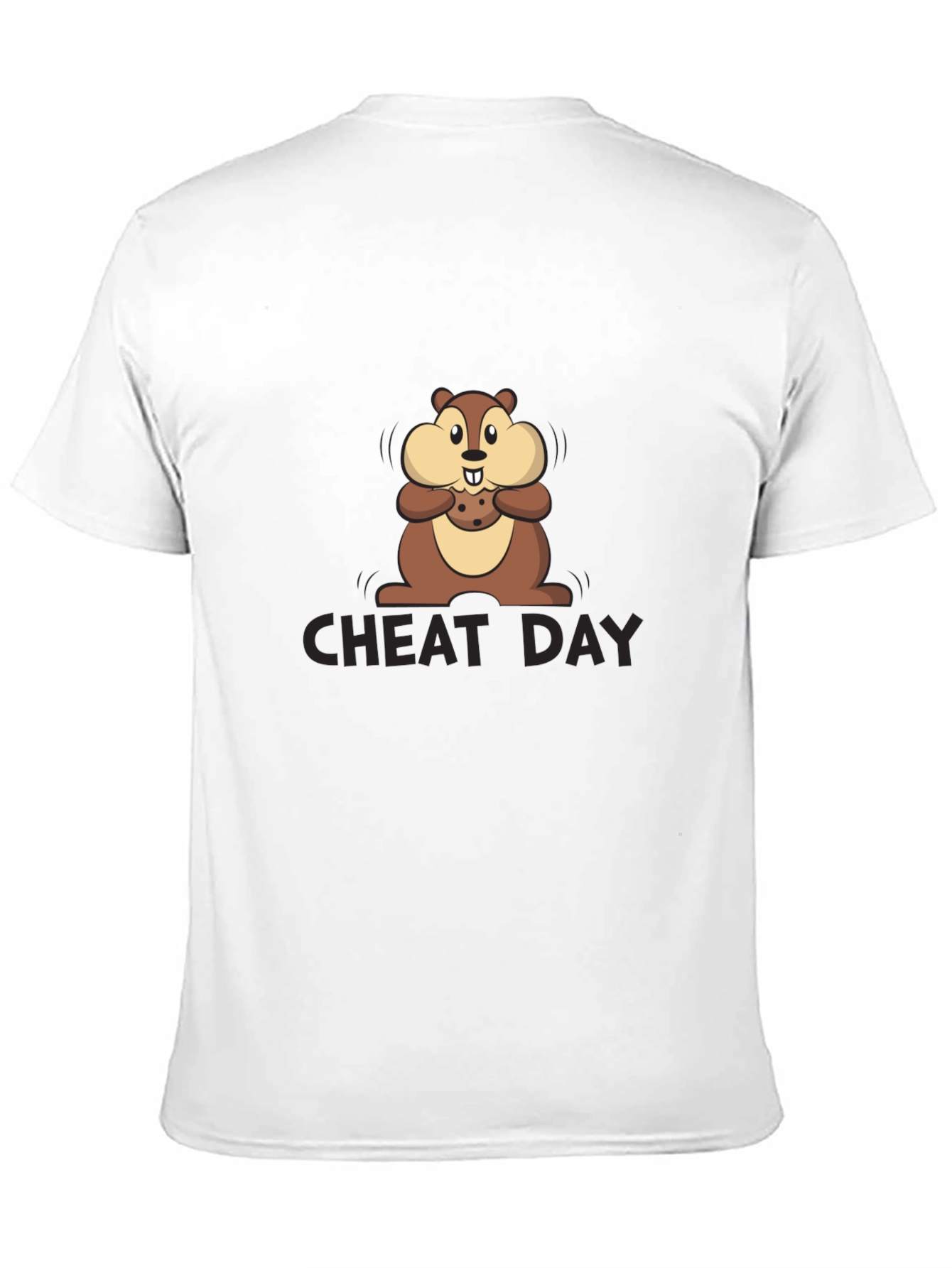 Black Cheat Day Chipmunk Graphic Tee - Black Cotton T-Shirt view 11