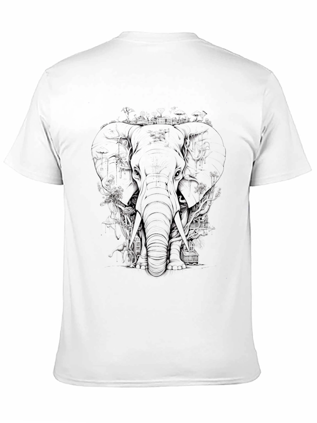 Black Elephant Graphic Tee - Black Cotton T-Shirt view 11